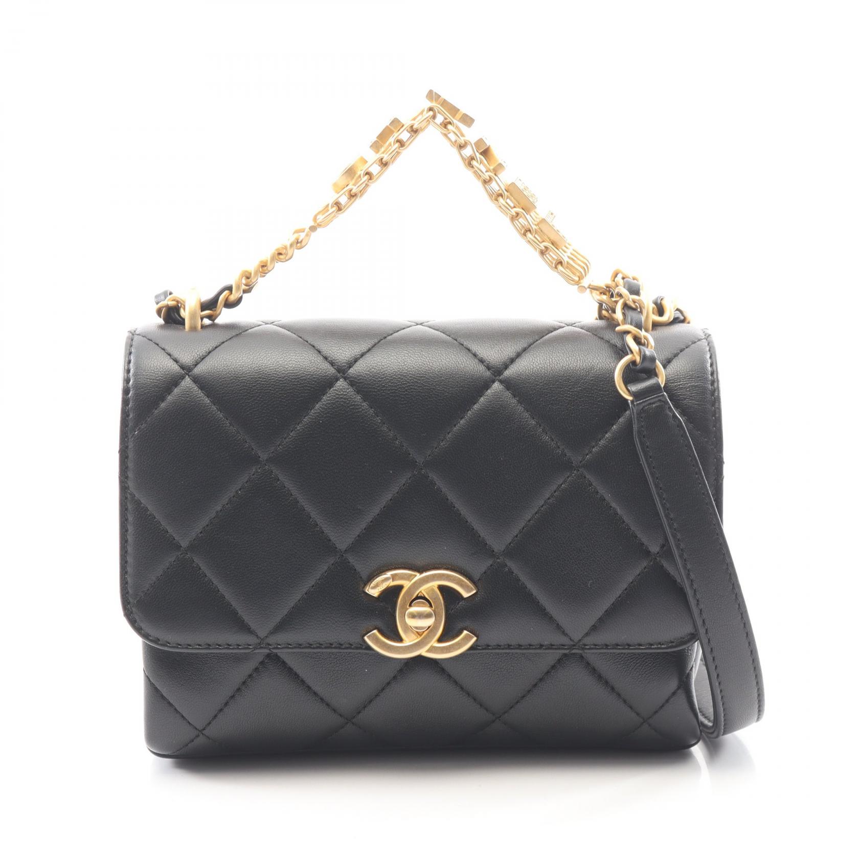 ≪5%OFFクーポン＆まとめ買い10% ～7/26 9:59〆≫シャネル CHANEL マトラッセ ミニフラップ 2WAY ショルダーバッグ バッグ ラムスキン（羊革） レディース ブラック系 AS3239 【中古】｜BRANDOFF TOKYO