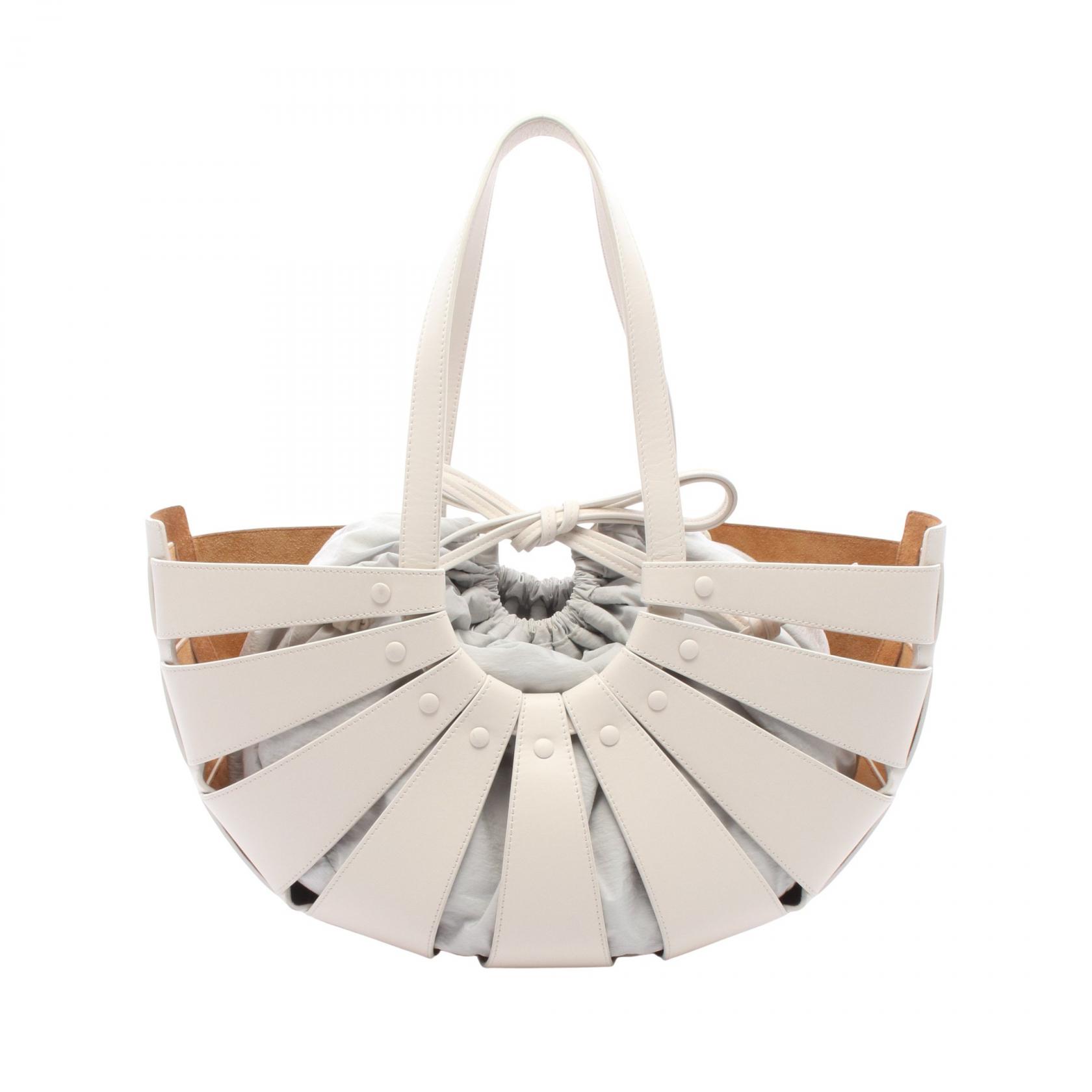≪5%OFFクーポン&まとめ買い10% ~7/26 9:59〆≫ボッテガヴェネタ BOTTEGA VENETA ザ シェル ミディアム ショルダーバッグ バッグ レザー レディース ホワイト系 651577VMAUH 【中古】|BRANDOFF TOKYO