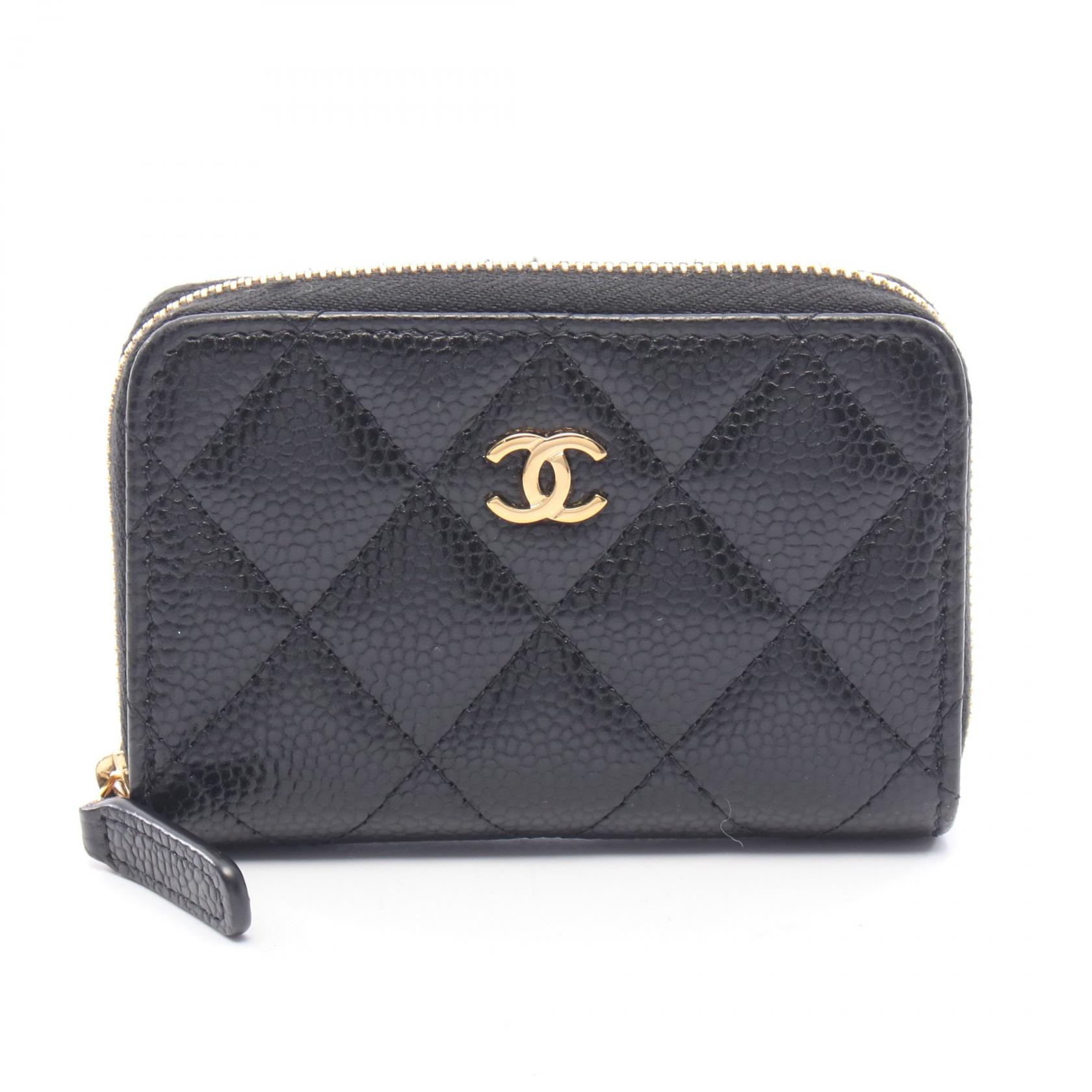 シャネル CHANEL クラシック ジップ コインパース マトラッセ コインケース 財布 キャビアスキン(グレインドカーフ) レディース ブラック系 AP0216 【中古】｜BRANDOFF TOKYO