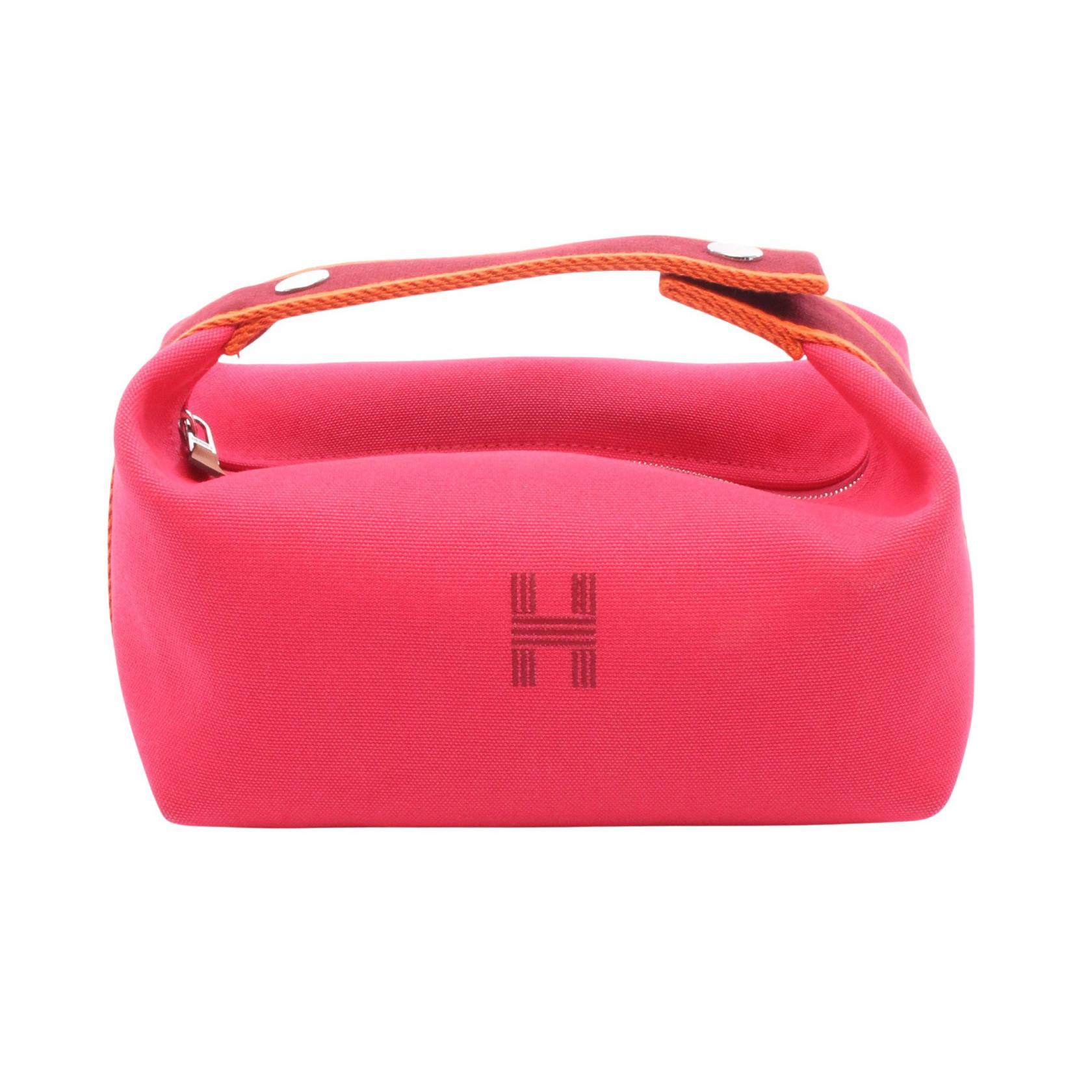 ≪5%OFFクーポン＆まとめ買い10% ～7/26 9:59〆≫エルメス HERMES ブリッドアブラックPM ハンドバッグ バッグ キャンバス レディース ピンク系 / ボルドー系 / オレンジ系 【中古】｜BRANDOFF TOKYO