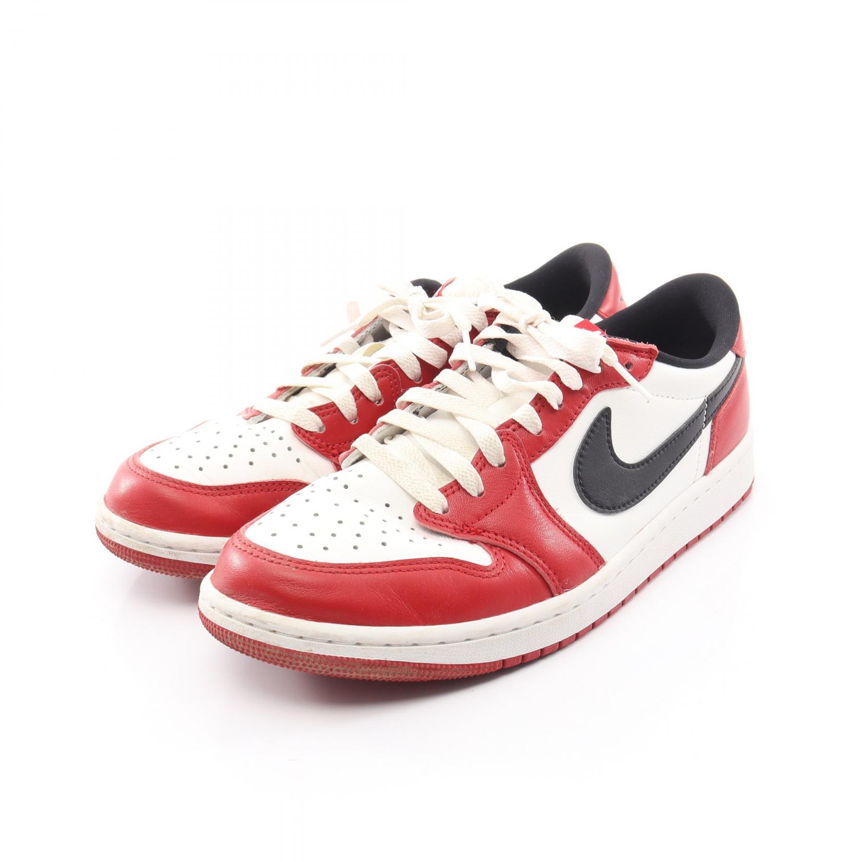 ≪5%OFFクーポン＆まとめ買い10% ～7/26 9:59〆≫ナイキ NIKE AIR JORDAN 1 RETRO LOW OG エアジョーダン1 レトロ ロー スニーカー 靴 レザー メンズ ホワイト系 / レッド系 / ブラック系 HQ6998-600 【中古】｜BRANDOFF TOKYO