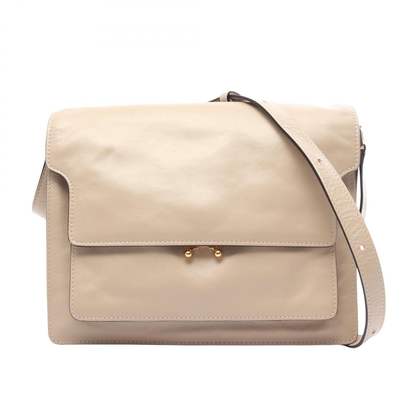 マルニ MARNI TRUNK トランク ラージ ショルダーバッグ バッグ レザー レディース ベージュ系 【中古】｜BRANDOFF TOKYO 44,400円