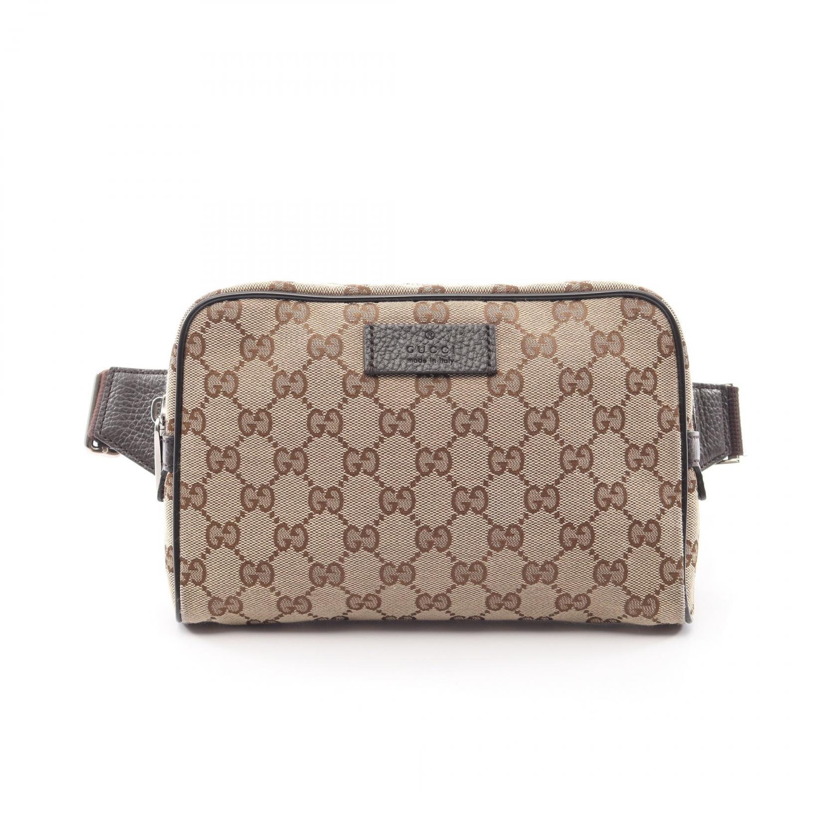 ≪5%OFFクーポン＆まとめ買い10% ～7/26 9:59〆≫グッチ GUCCI GGキャンバス ウエストバッグ ボディバッグ バッグ キャンバス レザー メンズ レディース ベージュ系 / ブラウン系 449174 【中古】｜BRANDOFF TOKYO