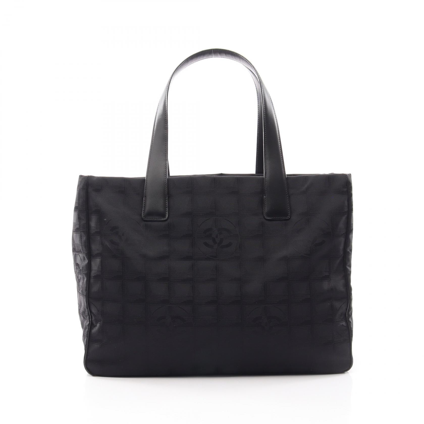 ≪5%OFFクーポン&まとめ買い10% ~7/26 9:59〆≫シャネル CHANEL ニュートラベルラインMM トートバッグ バッグ レザー ナイロンキャンバス レディース ブラック系 A15991 【中古】|BRANDOFF TOKYO