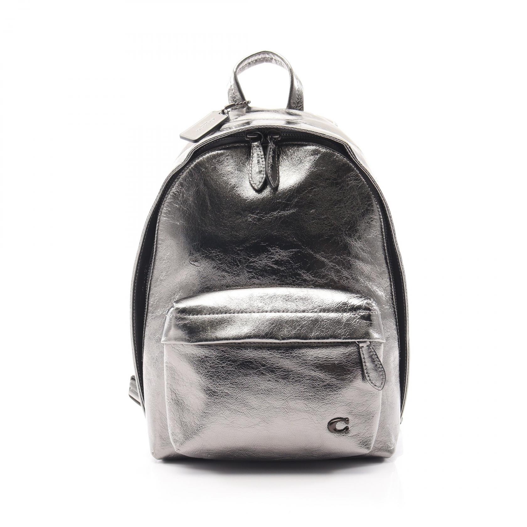 ≪5%OFFクーポン&まとめ買い10% ~7/26 9:59〆≫コーチ COACH ホール バックパック 22 メタリック リュックサック バックパック バッグ レザー レディース シルバー系 CW415 【中古】|BRANDOFF TOKYO