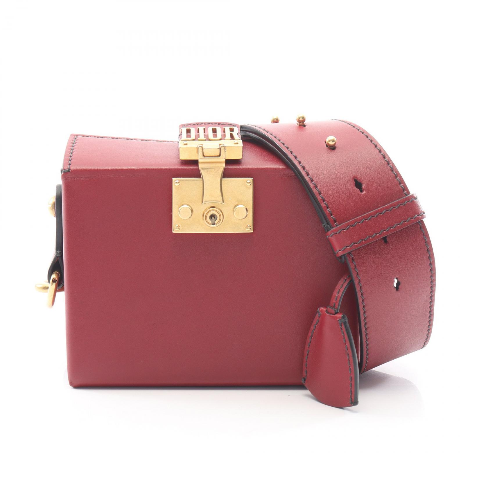 ≪5%OFFクーポン＆まとめ買い10% ～7/26 9:59〆≫ディオール Dior アディクト スモール ボックス ショルダーバッグ バッグ レザー レディース レッド系 【中古】｜BRANDOFF TOKYO