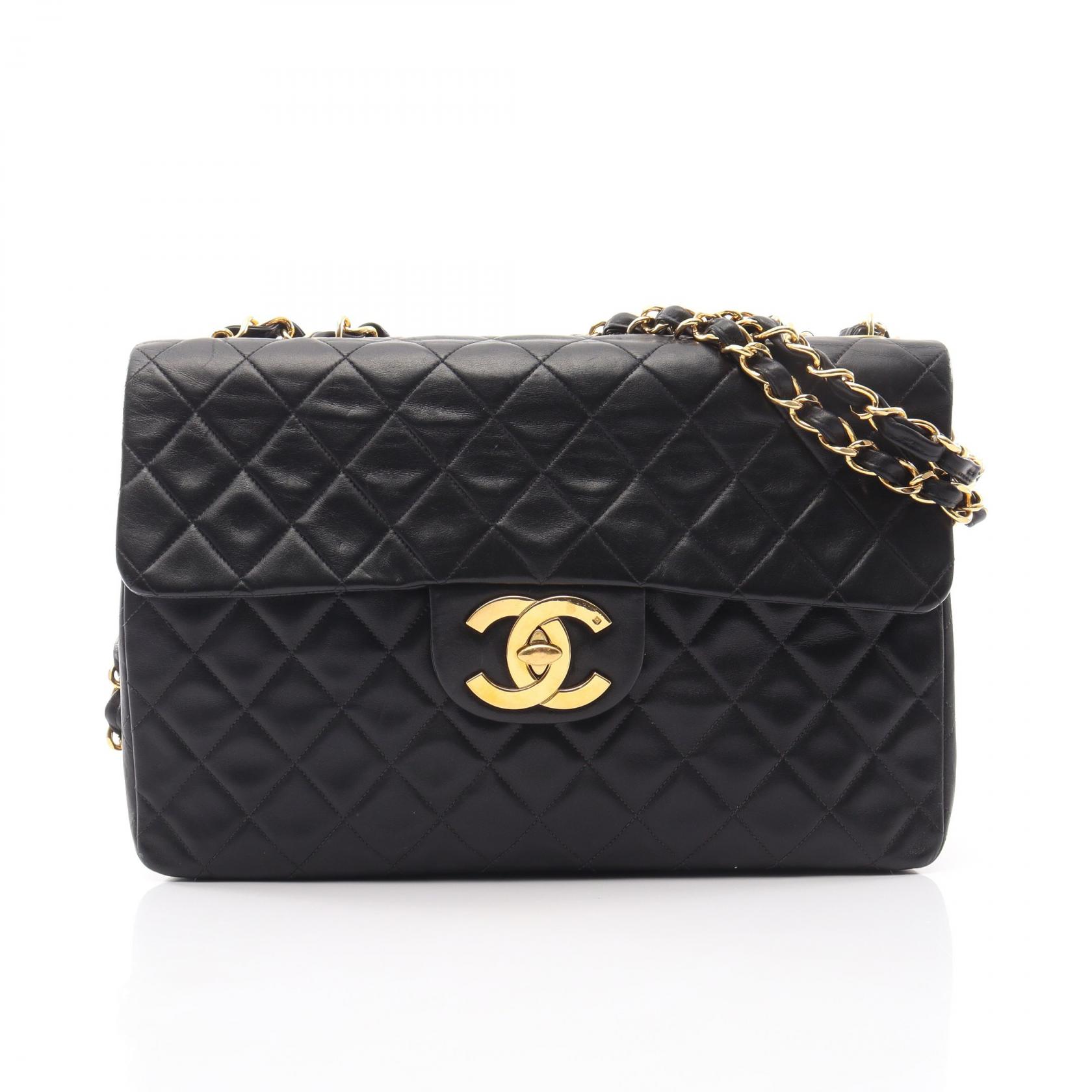 ≪5%OFFクーポン&まとめ買い10% ~7/26 9:59〆≫シャネル CHANEL デカマトラッセ34 ショルダーバッグ バッグ ラムスキン(羊革) レディース ブラック系 【中古】|BRANDOFF TOKYO