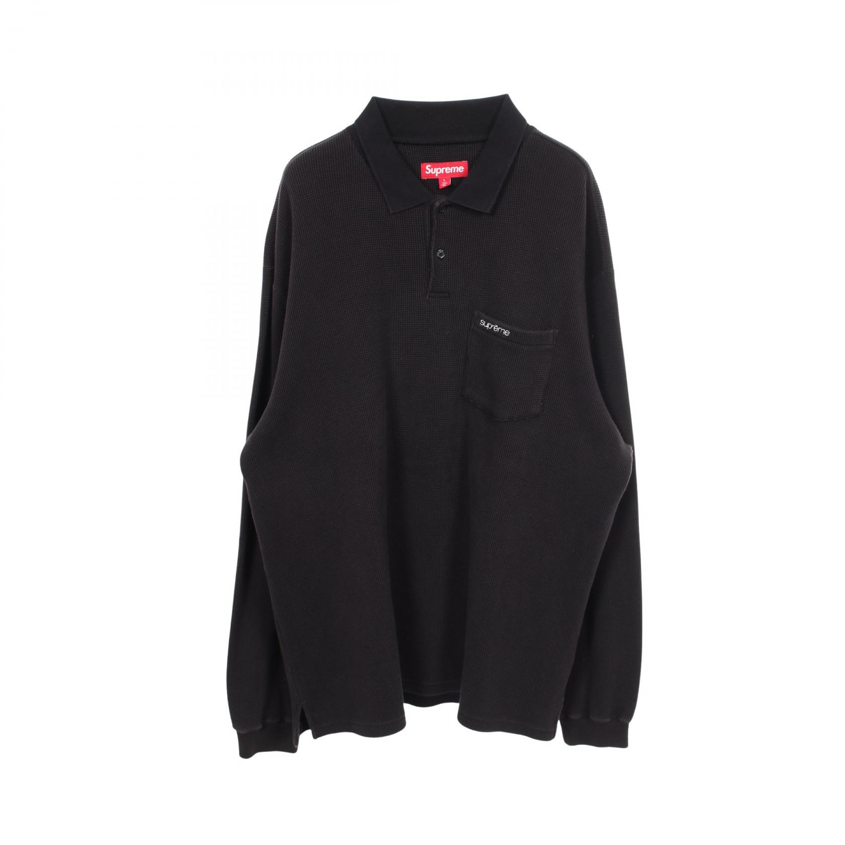 ≪5%OFFクーポン&まとめ買い10% ~7/26 9:59〆≫シュプリーム Supreme Small Box ニット ポロシャツ 衣料品 トップス コットン メンズ ブラック系 【中古】|BRANDOFF TOKYO
