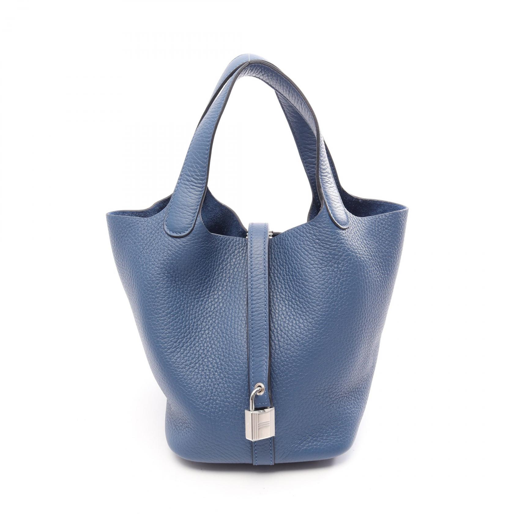 ≪5%OFFクーポン＆まとめ買い10% ～7/26 9:59〆≫エルメス HERMES ピコタンロックPM ブルータイ ハンドバッグ バッグ トリヨンクレマンス トリヨンクレマンス レディース ブルー系 【中古】｜BRANDOFF TOKYO 355,500円