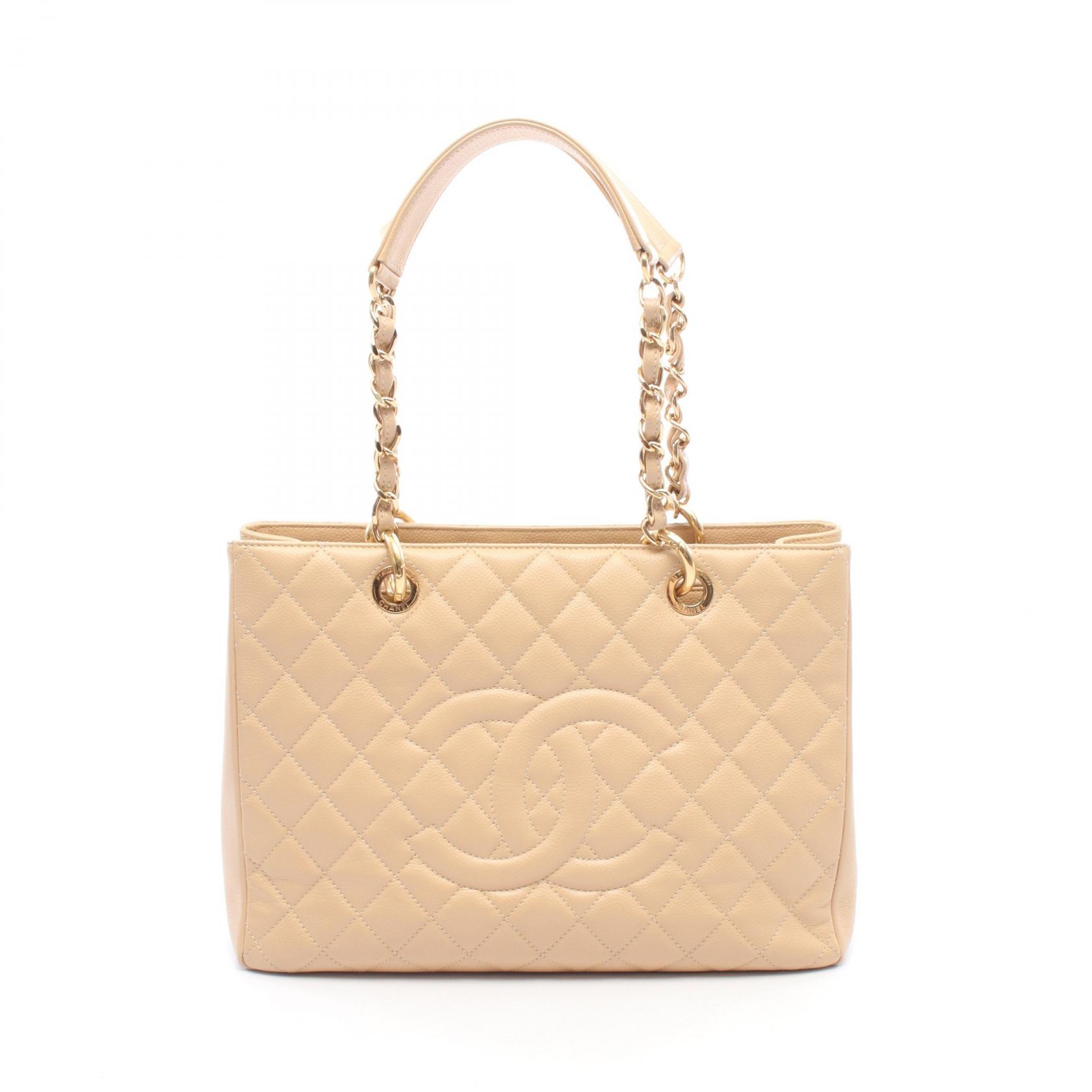 ≪5%OFFクーポン＆まとめ買い10% ～7/26 9:59〆≫シャネル CHANEL マトラッセ グランドショッピング GST トートバッグ バッグ キャビアスキン(グレインドカーフ) レディース ベージュ系 A50995 【中古】｜BRANDOFF TOKYO