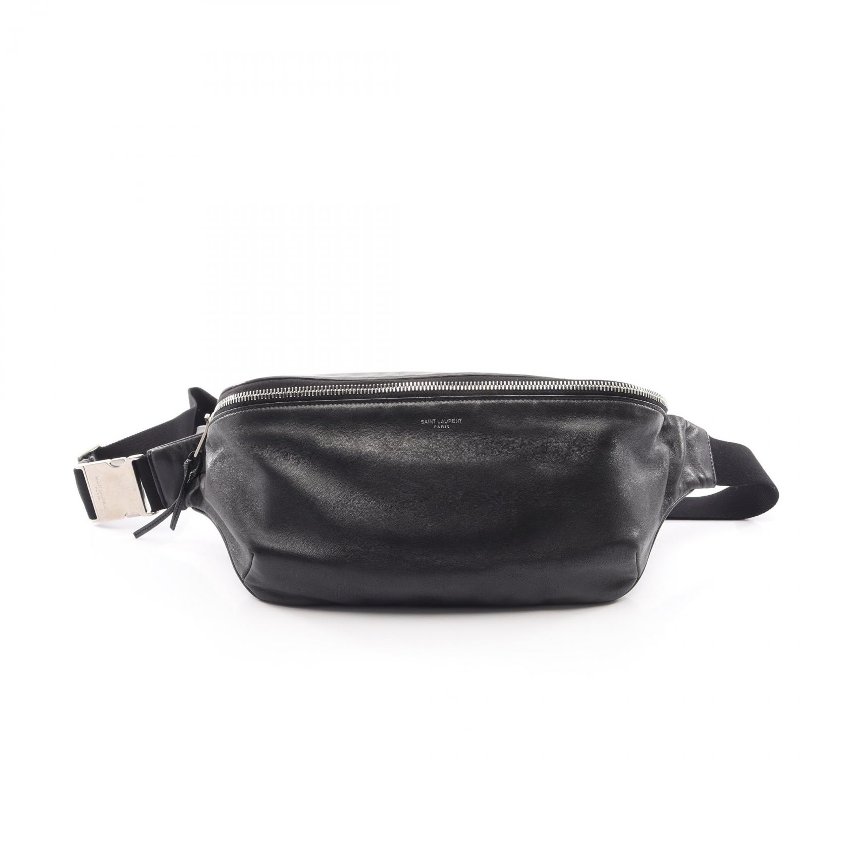 ≪5%OFFクーポン&まとめ買い10% ~7/26 9:59〆≫サンローランパリ SAINT LAURENT PARIS クラシック ウエストバッグ ボディバッグ バッグ レザー メンズ ブラック系 【中古】|BRANDOFF TOKYO