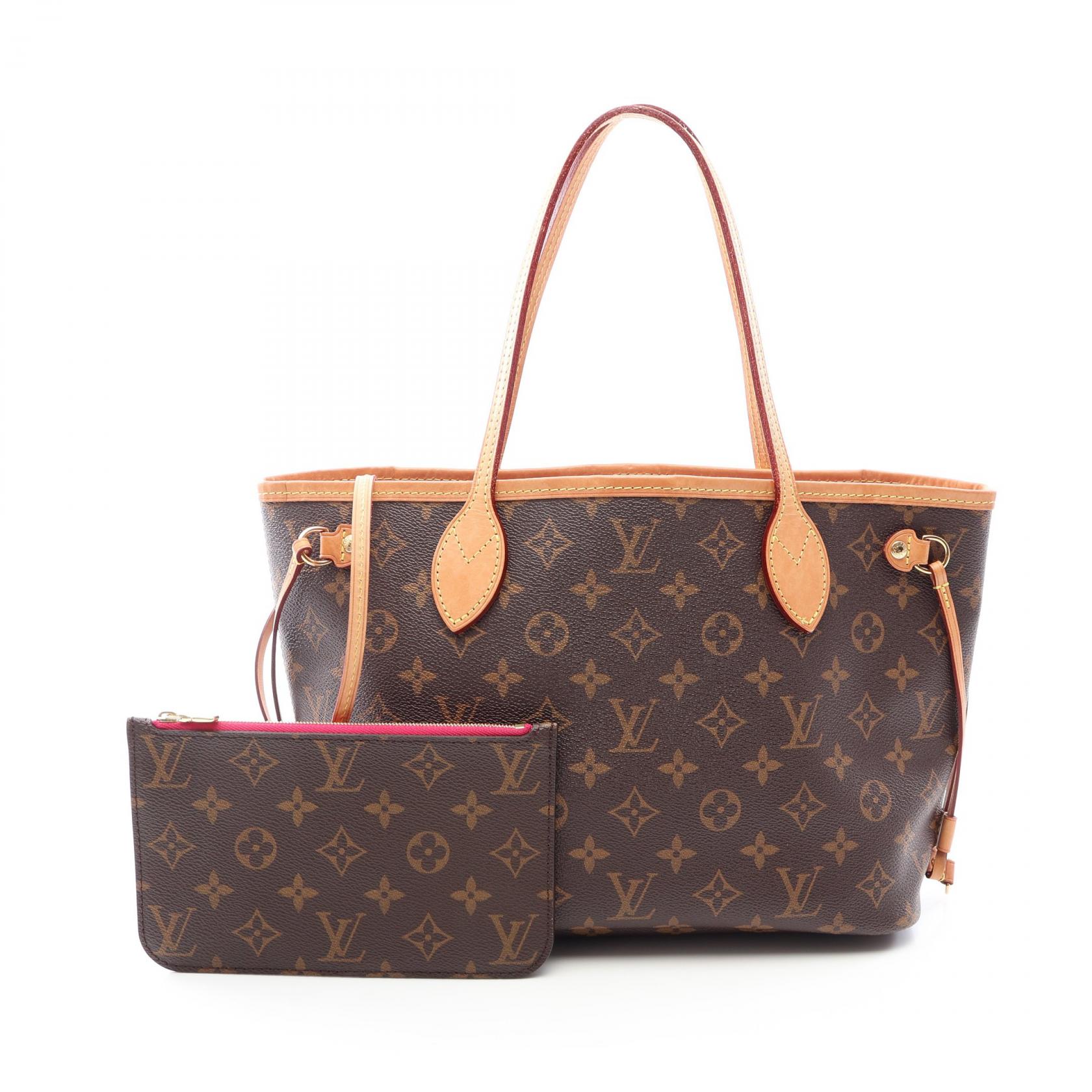 ≪5%OFFクーポン＆まとめ買い10% ～7/26 9:59〆≫ルイ・ヴィトン LOUIS VUITTON ネヴァーフルPM トートバッグ バッグ PVCコーティングキャンバス レザー モノグラム レディース ブラウン系 M41245 【中古】｜BRANDOFF TOKYO