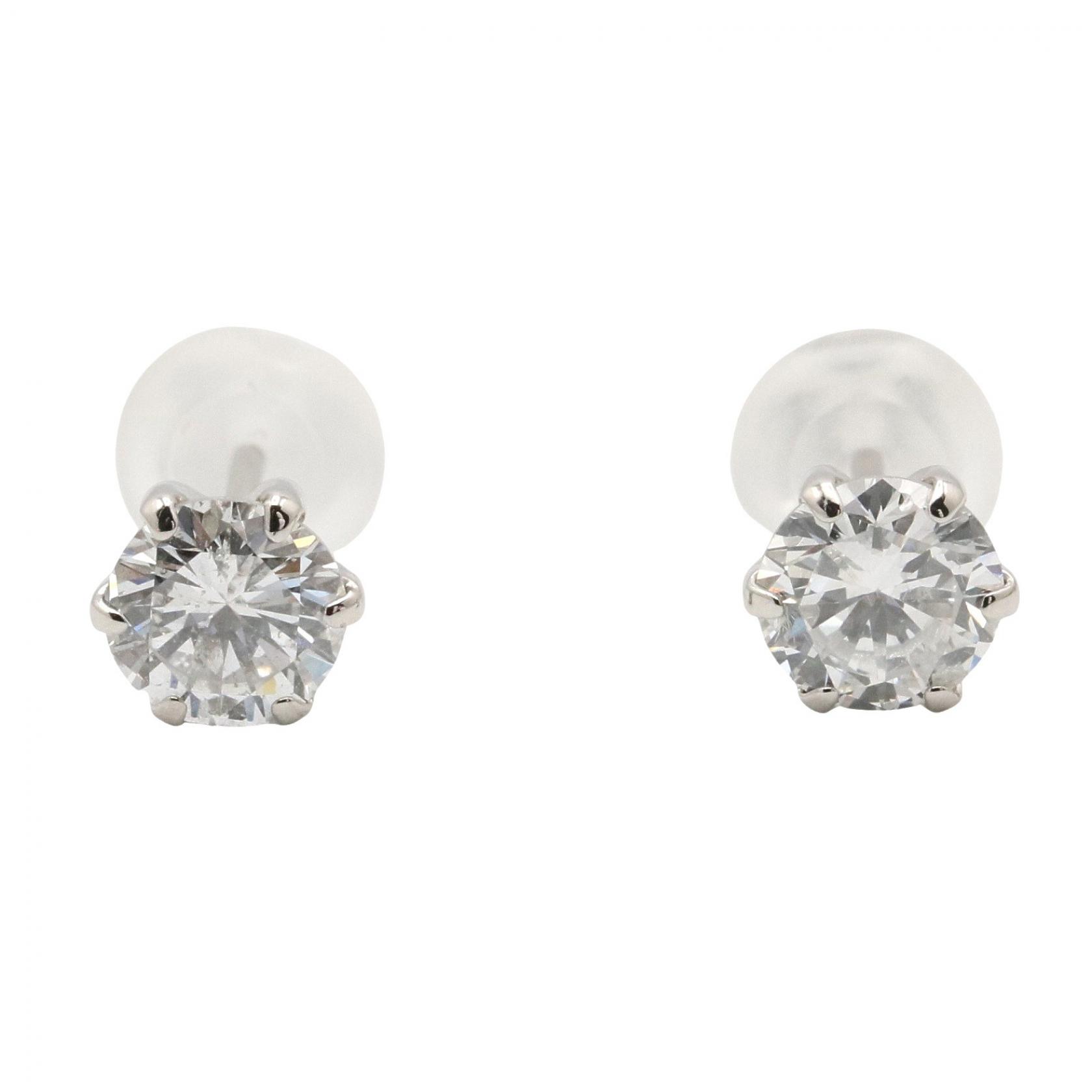 ≪5%OFFクーポン&まとめ買い10% ~7/26 9:59〆≫ジュエリー JEWELRY ダイヤ ピアス ピアス ジュエリー Pt900プラチナ ダイヤモンド レディース クリア系 / シルバー系 ダイヤ 0.5g 【中古】|BRANDOFF TOKYO