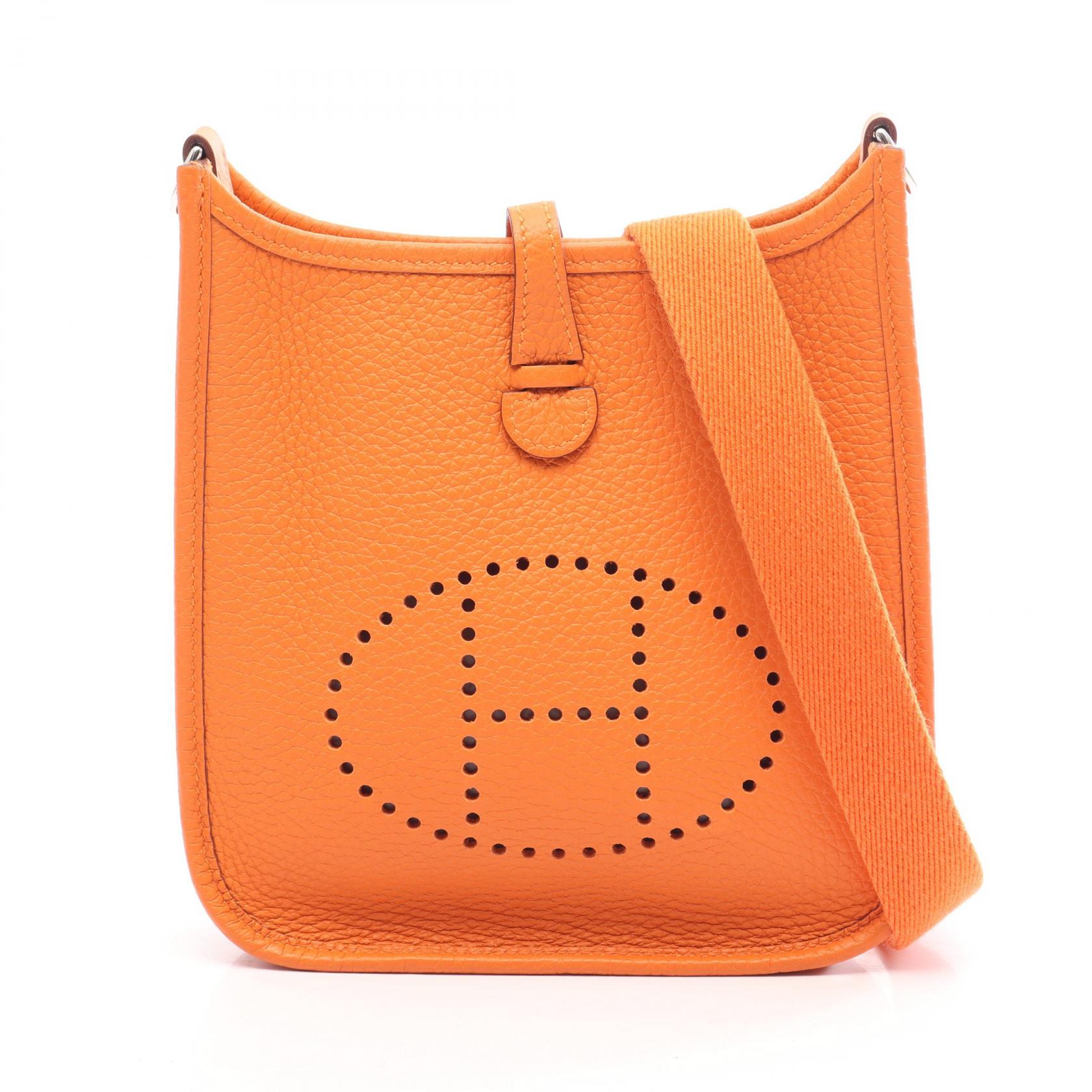 ≪5%OFFクーポン＆まとめ買い10% ～7/26 9:59〆≫エルメス HERMES エヴリンTPM アマゾン ショルダーバッグ バッグ レザー トリヨンクレマンス トリヨンクレマンス レディース オレンジ系 【中古】｜BRANDOFF TOKYO