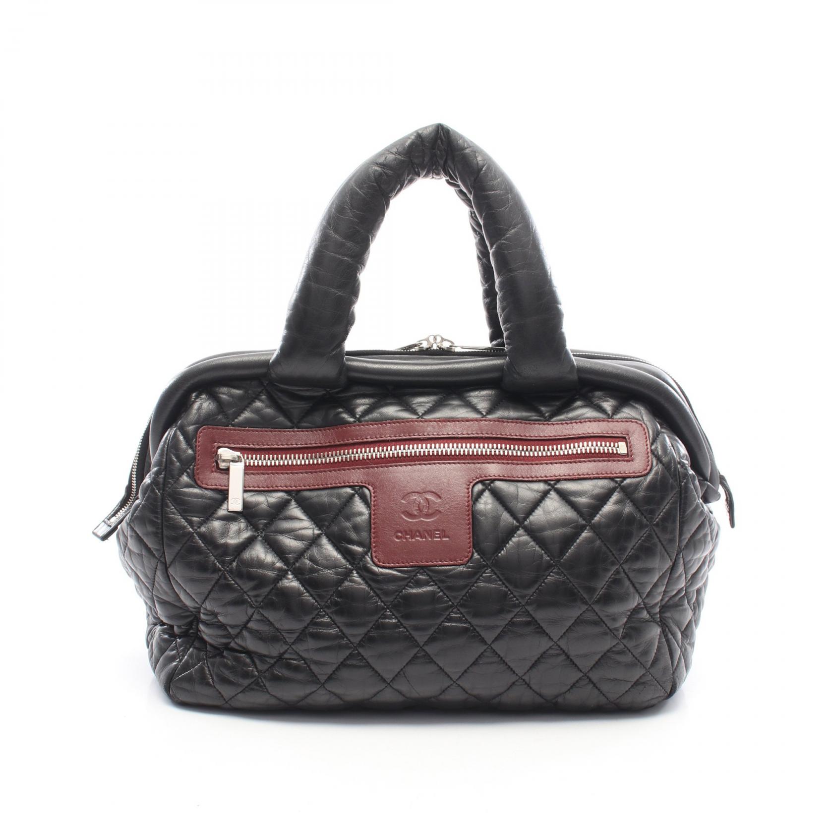 ≪5%OFFクーポン＆まとめ買い10% ～7/26 9:59〆≫シャネル CHANEL コココクーン トートバッグ バッグ ラムスキン（羊革） レディース ブラック系 / ボルドー系 【中古】｜BRANDOFF TOKYO