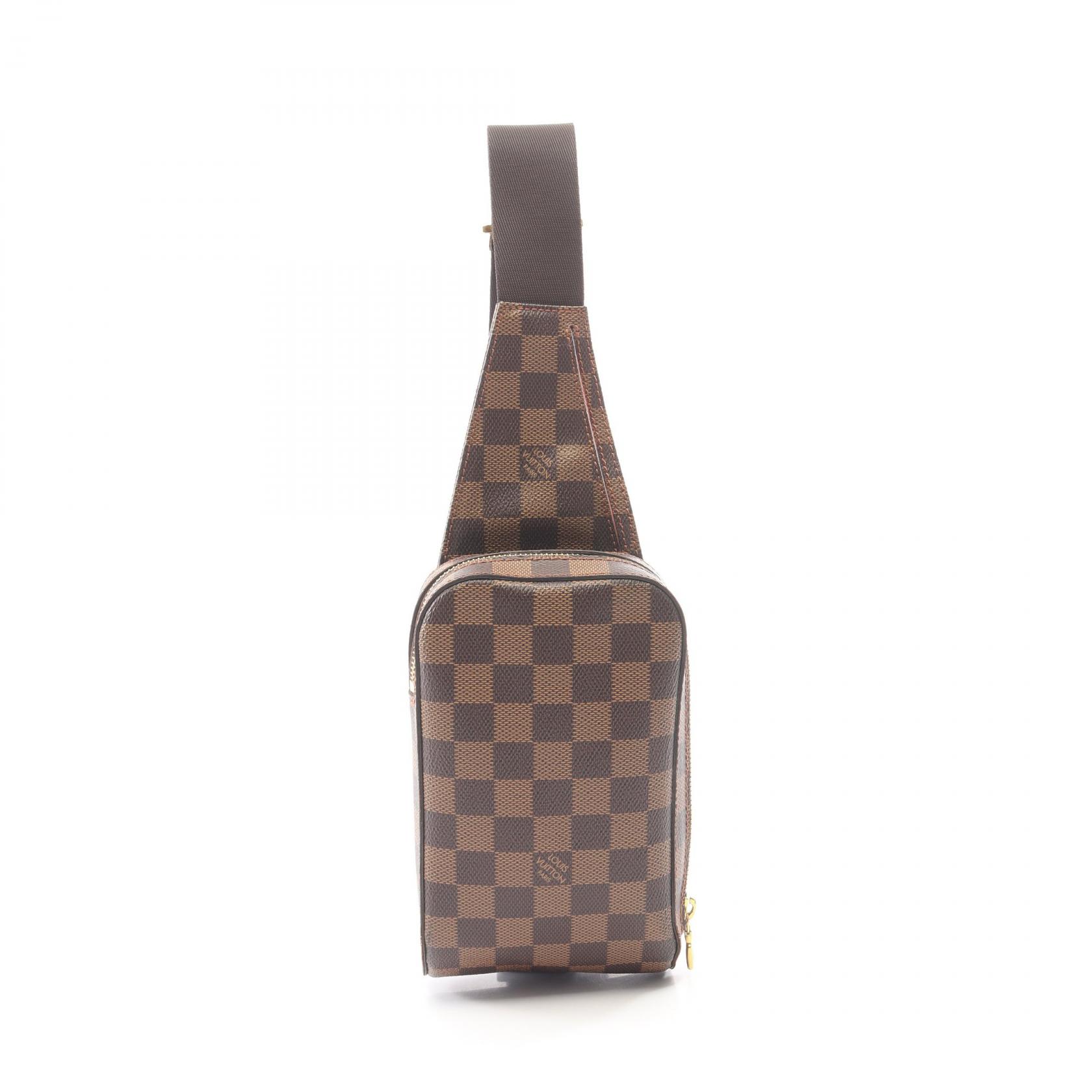 ≪5%OFFクーポン＆まとめ買い10% ～7/26 9:59〆≫ルイ・ヴィトン LOUIS VUITTON ジェロニモス ダミエエベヌ ウエストバッグ ボディバッグ バッグ PVCコーティングキャンバス メンズ レディース ブラウン系 N51994 【中古】｜BRANDOFF TOKYO
