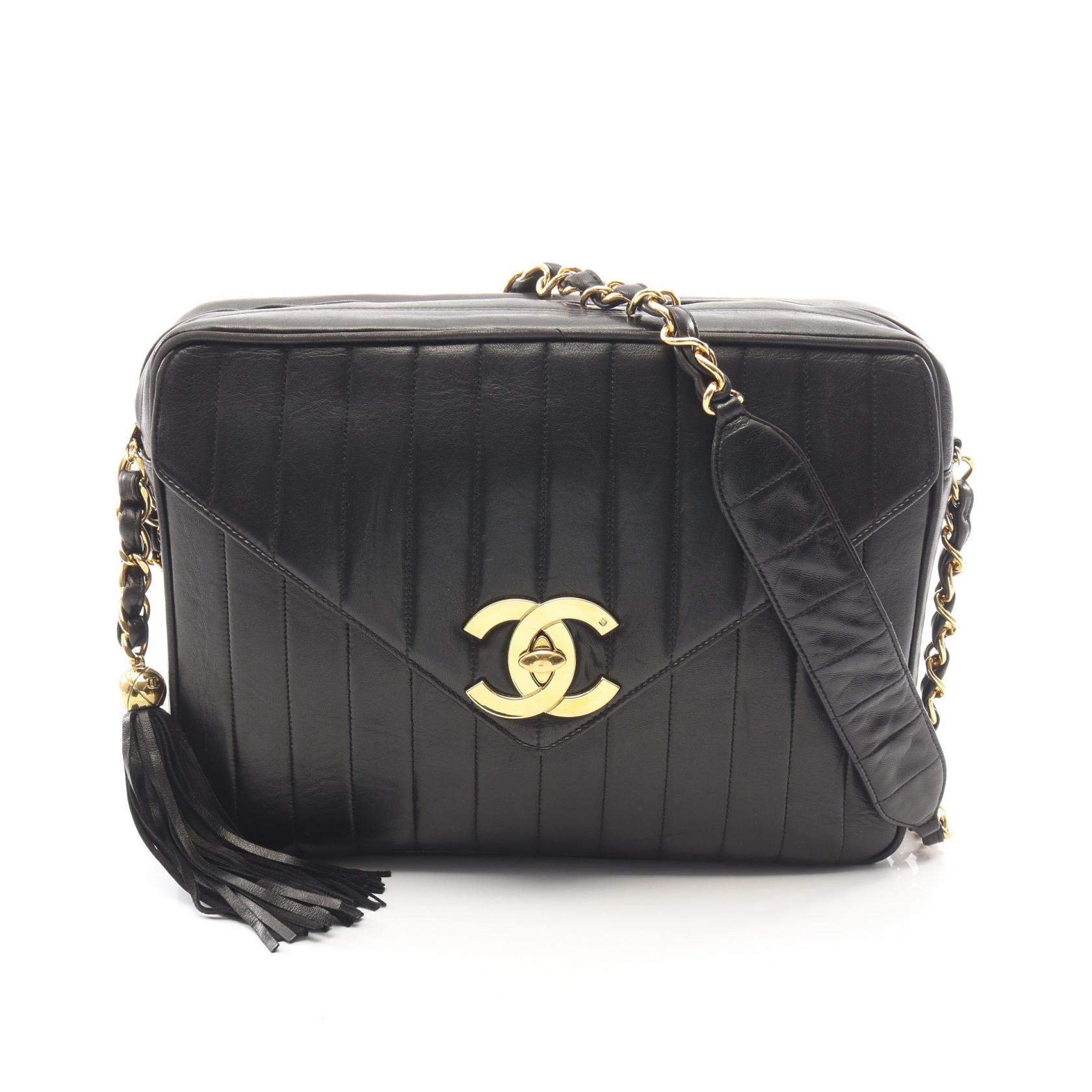 シャネル CHANEL マドモアゼル タッセル ショルダーバッグ バッグ ラムスキン（羊革） レディース ブラック系 【中古】｜BRANDOFF TOKYO