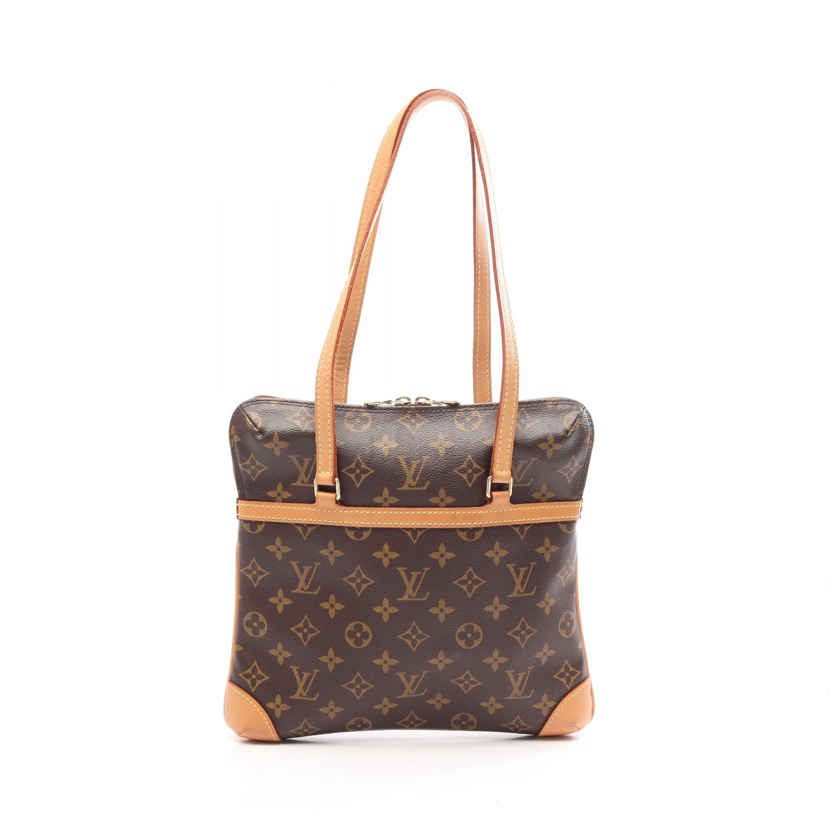 ≪5%OFFクーポン＆まとめ買い10% ～7/26 9:59〆≫ルイ・ヴィトン LOUIS VUITTON クーサンGM モノグラム ショルダーバッグ バッグ PVCコーティングキャンバス レザー レディース ブラウン系 M51141 【中古】｜BRANDOFF TOKYO