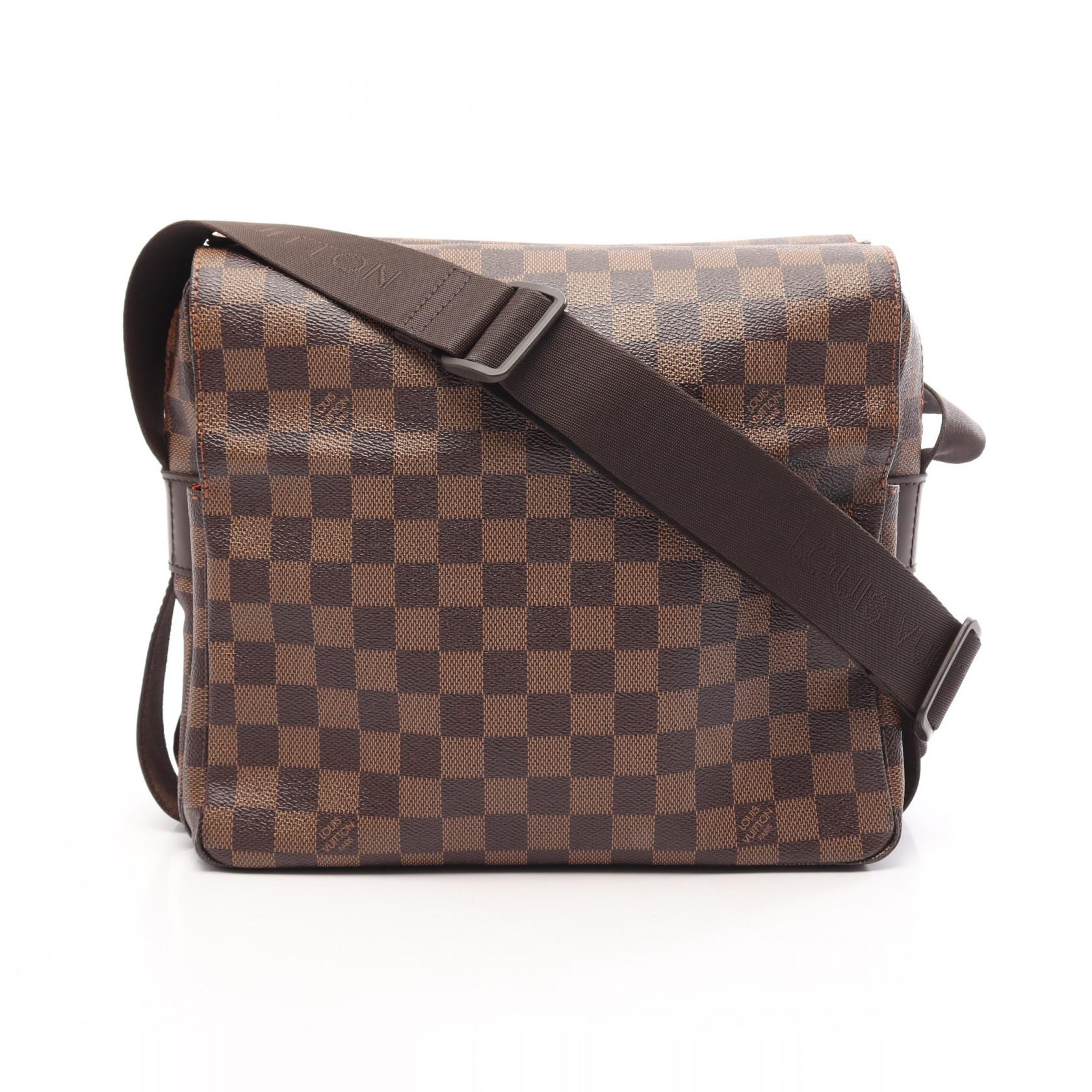 ≪5%OFFクーポン＆まとめ買い10% ～7/26 9:59〆≫ルイ・ヴィトン LOUIS VUITTON ナヴィグリオ ダミエエベヌ ショルダーバッグ バッグ PVCコーティングキャンバス レザー メンズ レディース ブラウン系 N45255 【中古】｜BRANDOFF TOKYO 57,750円