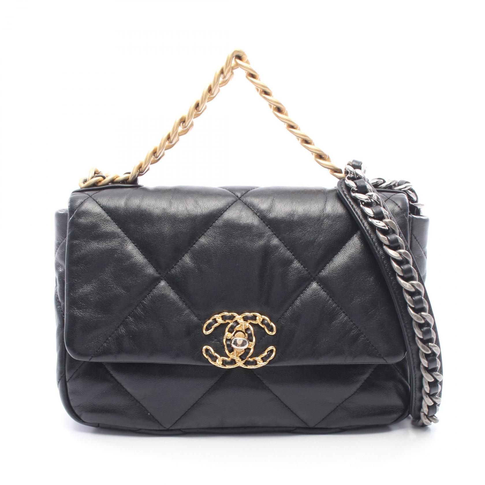 ≪5%OFFクーポン&まとめ買い10% ~7/26 9:59〆≫シャネル CHANEL 19 ディズヌフ マトラッセ 2WAY ショルダーバッグ バッグ レザー レディース ブラック系 AS1160 【中古】|BRANDOFF TOKYO