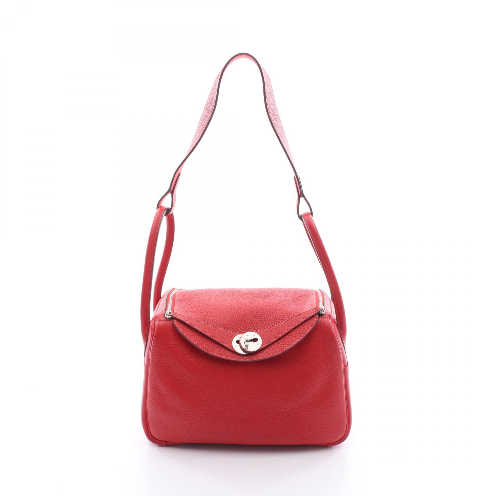 ≪5%OFFクーポン＆まとめ買い10% ～7/26 9:59〆≫エルメス HERMES リンディ26 ヴェルソ ルージュカザック ローズジャイプール ショルダーバッグ バッグ レザー レディース レッド系 【中古】｜BRANDOFF TOKYO