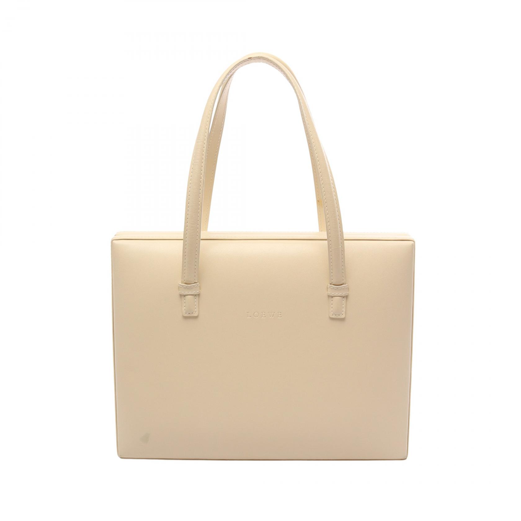 ロエベ LOEWE ハンドバッグ バッグ レザー レディース アイボリー系 【中古】｜BRANDOFF TOKYO