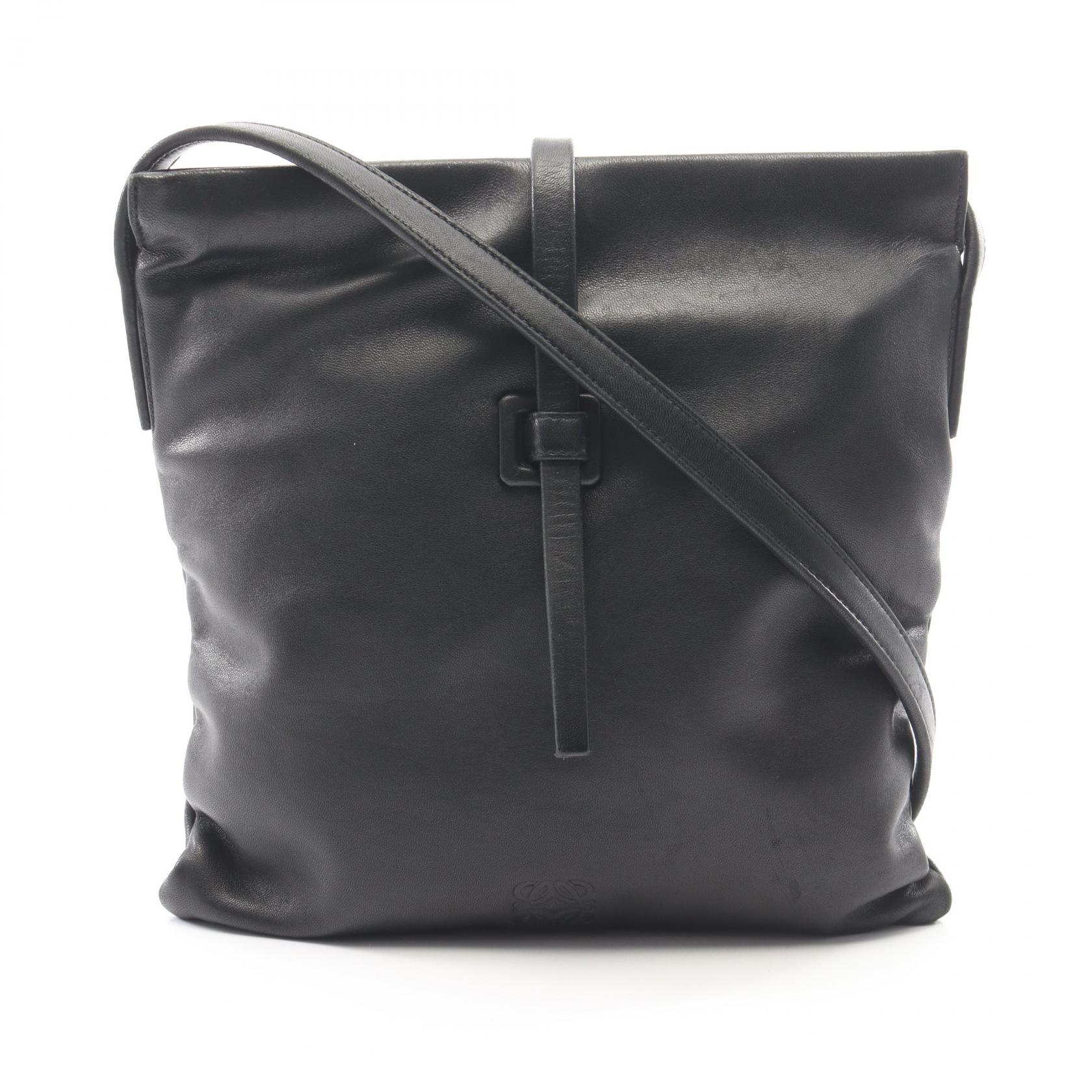 ロエベ LOEWE アナグラム ショルダーバッグ バッグ レザー レディース ブラック系 【中古】｜BRANDOFF TOKYO