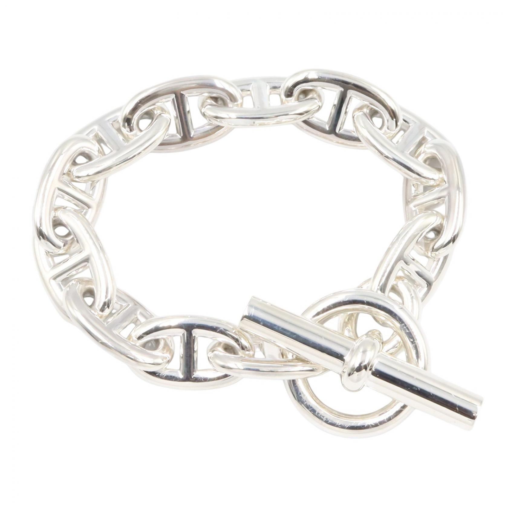 ≪5%OFFクーポン＆まとめ買い10% ～7/26 9:59〆≫エルメス HERMES シェーヌダンクル TGM 12コマ ブレスレット ブレスレット アクセサリー シルバー925 レディース シルバー系 H101995B 【中古】｜BRANDOFF TOKYO