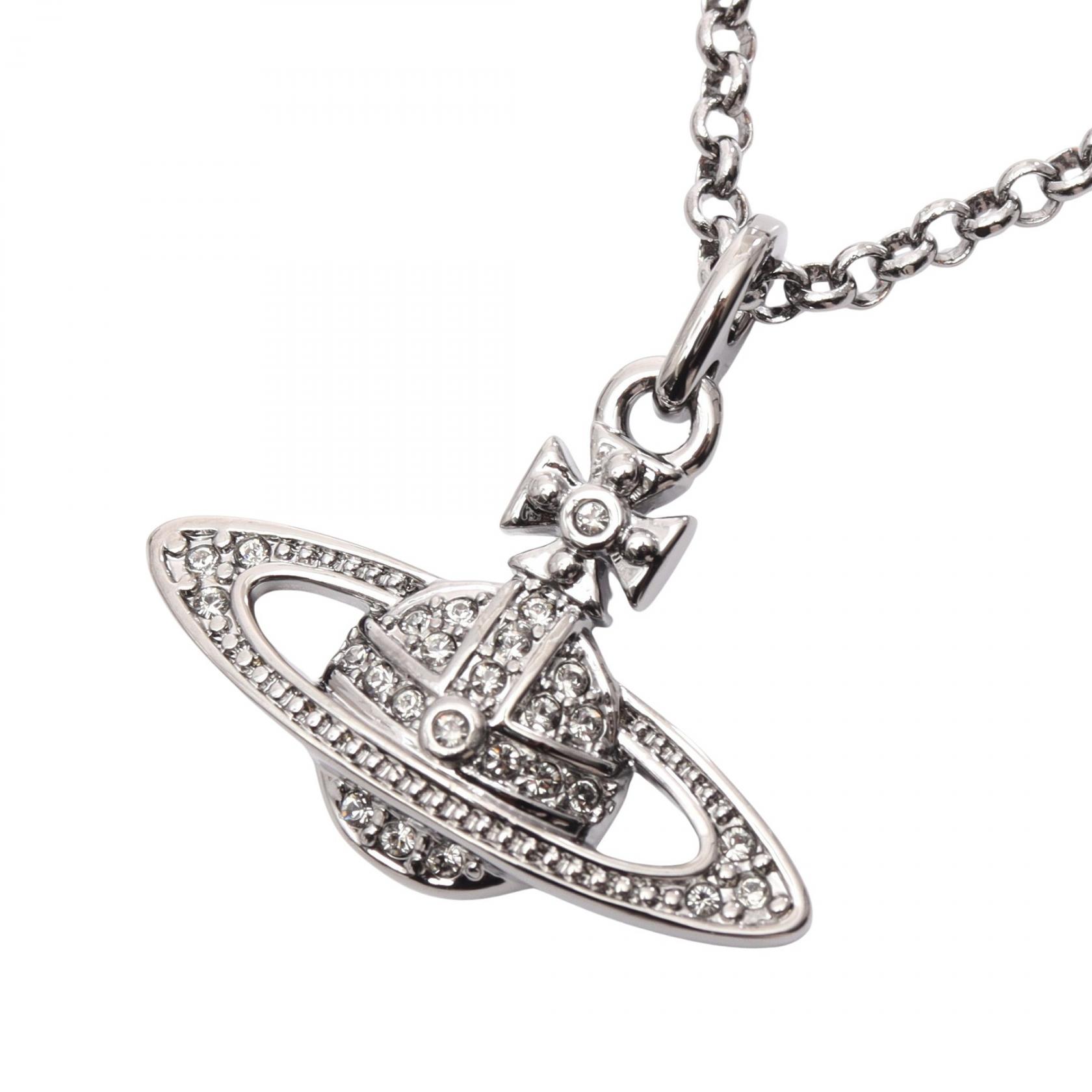 ≪5%OFFクーポン&まとめ買い10% ~7/26 9:59〆≫ヴィヴィアンウエストウッド Vivienne Westwood MINI BAS RELIEF PENDANT ネックレス ジュエリー ステンレススチール ラインストーン レディース シルバー系 / クリア系 63020086S108 【新品】|BRANDOFF TOKYO