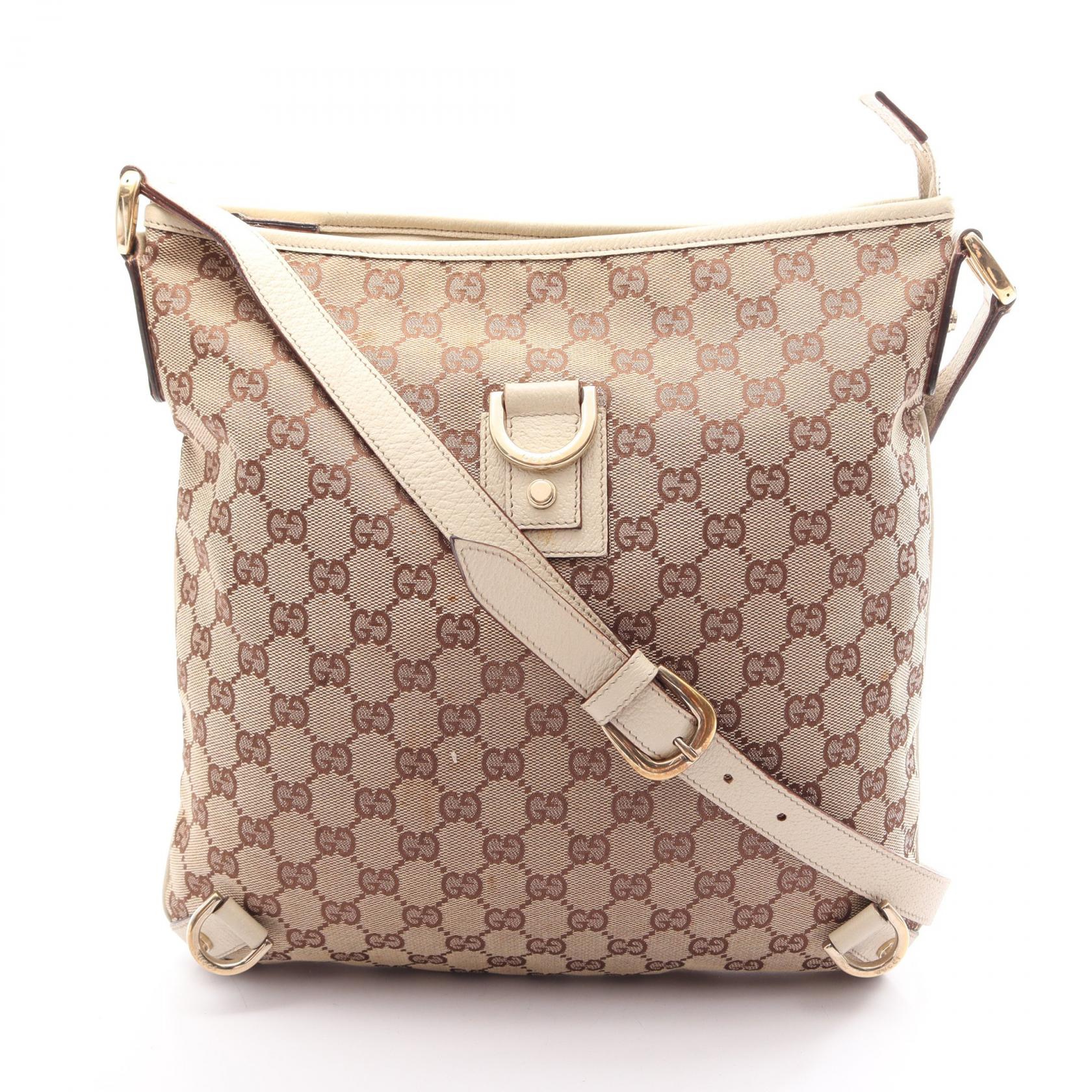 グッチ GUCCI アビー GGキャンバス ショルダーバッグ バッグ キャンバス レザー レディース ベージュ系 / ホワイト系 131326 【中古】｜BRANDOFF TOKYO