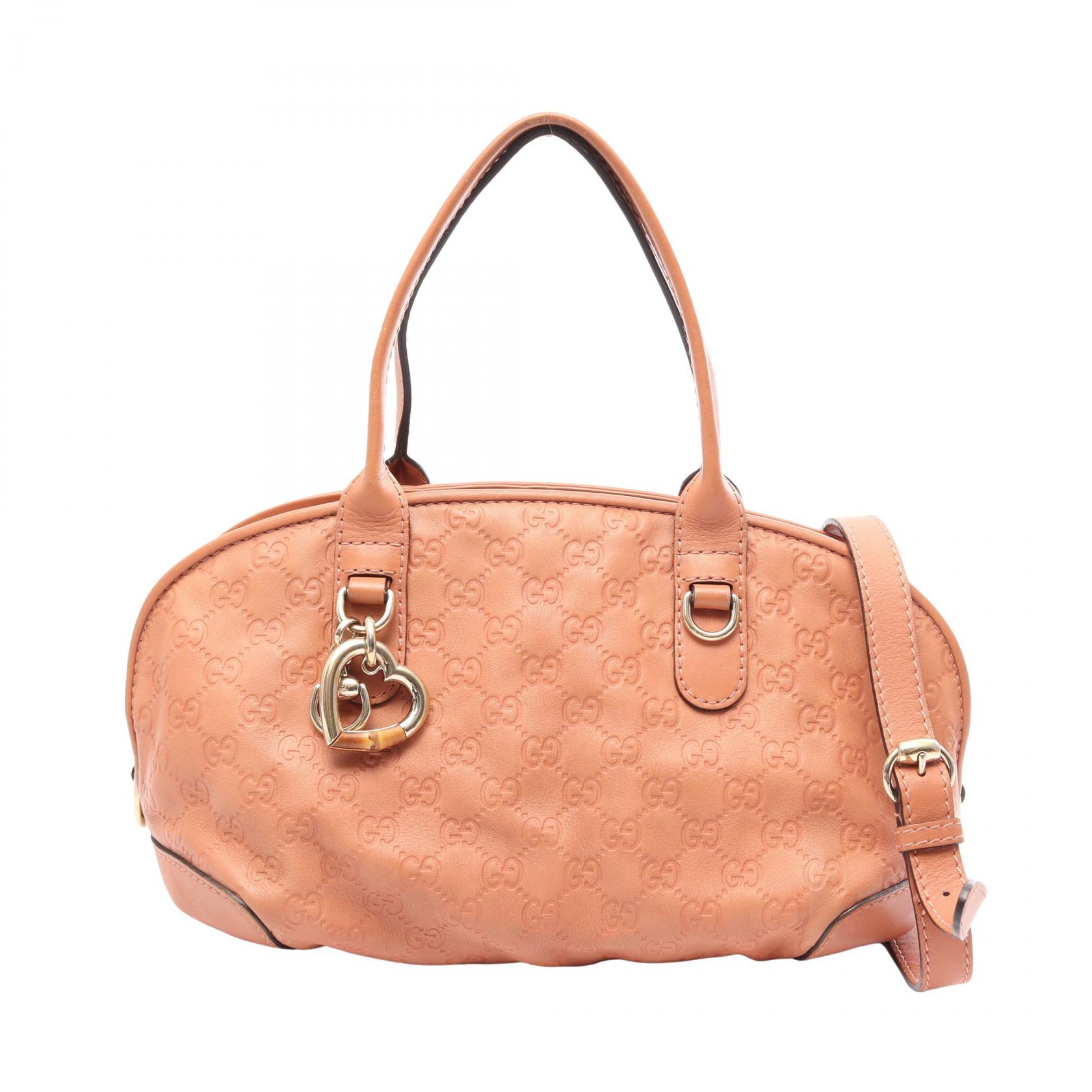グッチ GUCCI グッチシマ ハートビット 2WAY トートバッグ バッグ レザー レディース オレンジ系 269955 【中古】｜BRANDOFF TOKYO