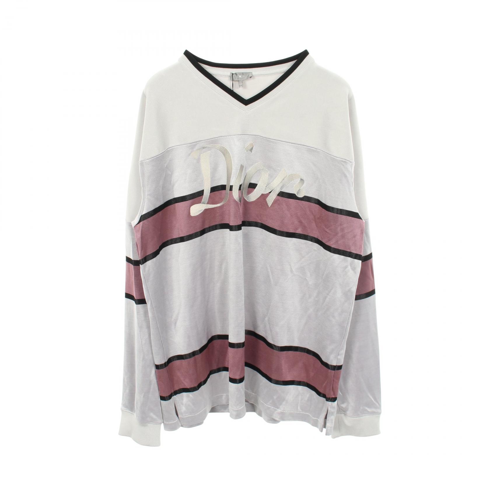 ディオール Dior ロゴエンブロイダリー 長袖Tシャツ 衣料品 トップス レーヨン メンズ グレー系 / ピンク系 【中古】｜BRANDOFF TOKYO 44,400円