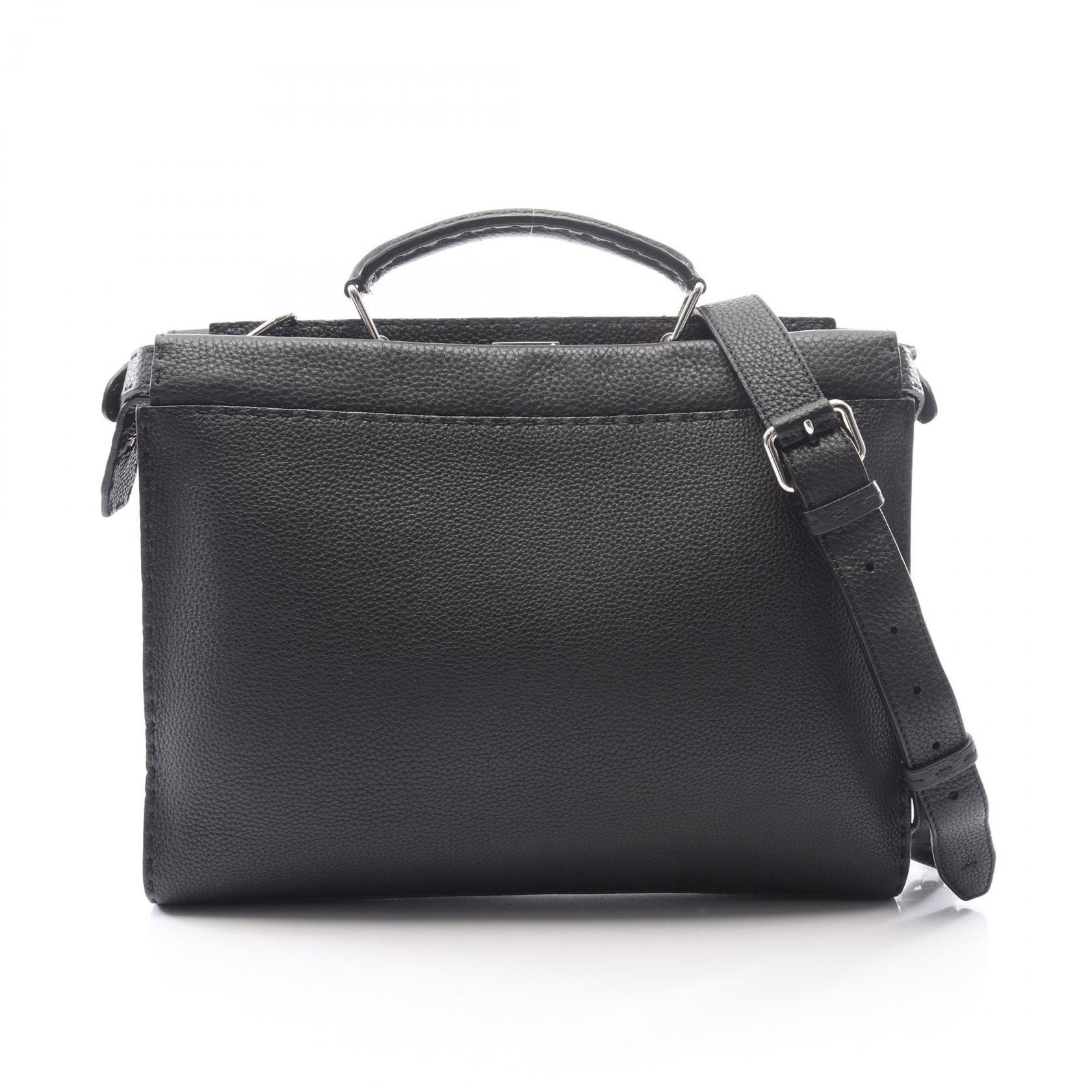 ≪5%OFFクーポン＆まとめ買い10% ～7/26 9:59〆≫フェンディ FENDI ピーカブー フィット セレリア 2WAY ビジネスバッグ バッグ レザー メンズ ブラック系 【中古】｜BRANDOFF TOKYO