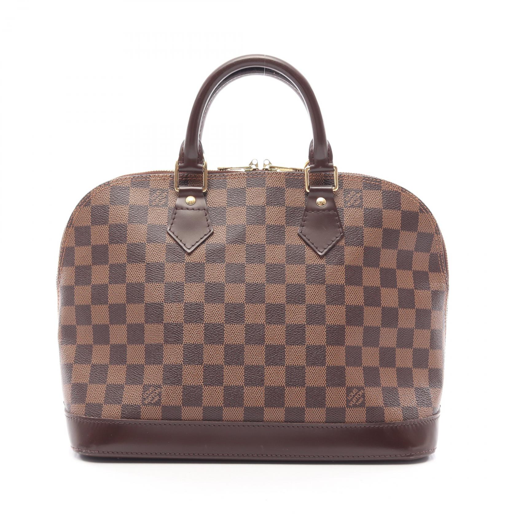 ≪5%OFFクーポン＆まとめ買い10% ～7/26 9:59〆≫ルイ・ヴィトン LOUIS VUITTON アルマ ダミエエベヌ ハンドバッグ バッグ PVCコーティングキャンバス レザー レディース ブラウン系 N51131 【中古】｜BRANDOFF TOKYO