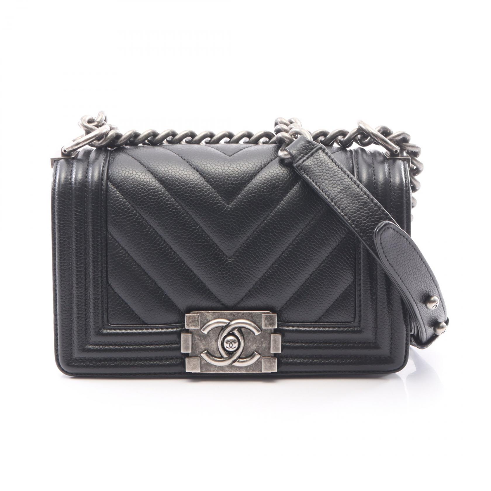 ≪5%OFFクーポン&まとめ買い10% ~7/26 9:59〆≫シャネル CHANEL ボーイシャネル スモール ショルダーバッグ バッグ キャビアスキン(グレインドカーフ) レディース ブラック系 A67085 【中古】|BRANDOFF TOKYO