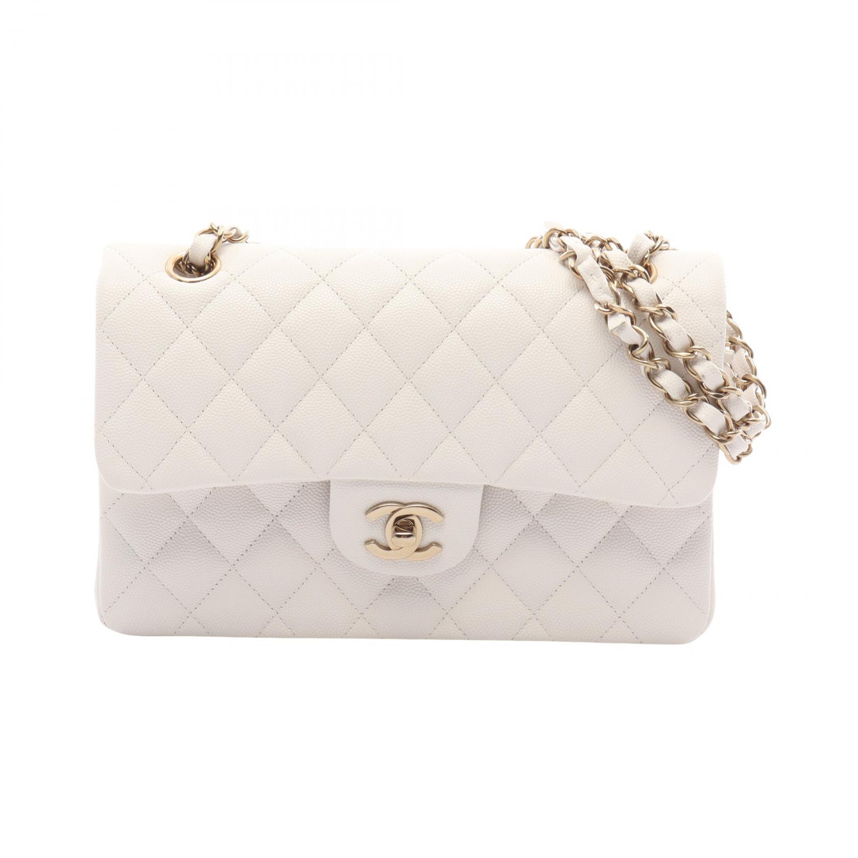 ≪5%OFFクーポン&まとめ買い10% ~7/26 9:59〆≫シャネル CHANEL マトラッセ Wフラップ ショルダーバッグ バッグ キャビアスキン(グレインドカーフ) レディース ホワイト系 A01113 【中古】|BRANDOFF TOKYO