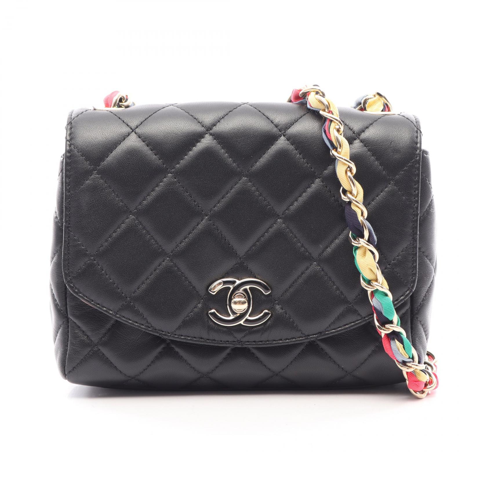 ≪5%OFFクーポン＆まとめ買い10% ～7/26 9:59〆≫シャネル CHANEL マトラッセ ショルダーバッグ バッグ ラムスキン（羊革） レディース ブラック系 AS2411 【中古】｜BRANDOFF TOKYO