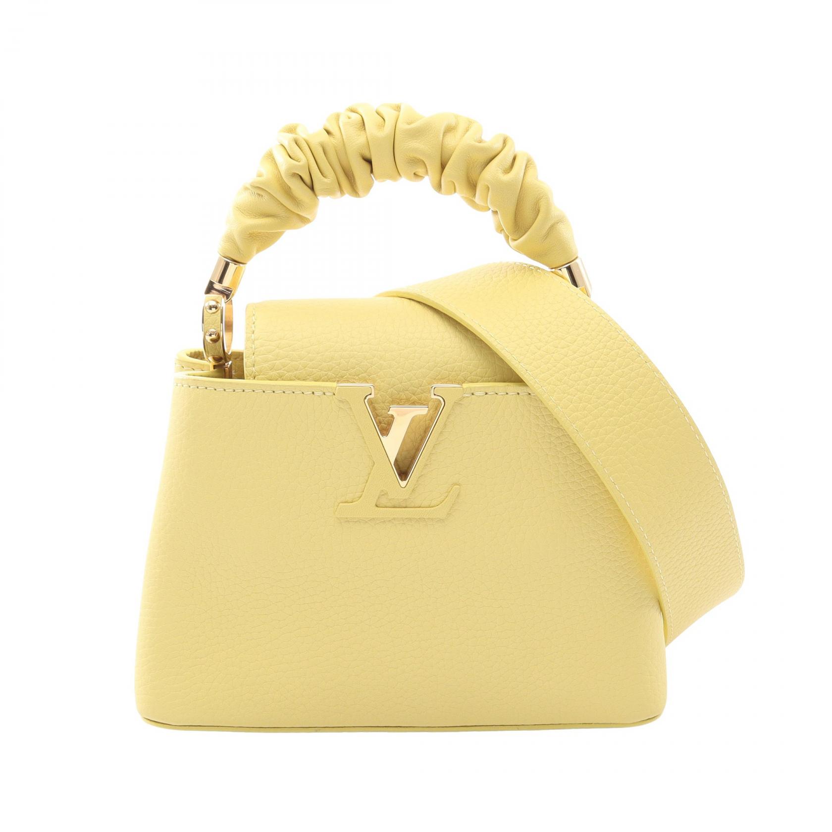 ≪5%OFFクーポン&まとめ買い10% ~7/26 9:59〆≫ルイ・ヴィトン LOUIS VUITTON カプシーヌ MINI シュシュ 2WAY ハンドバッグ バッグ レザー レディース イエロー系 M21798 【中古】|BRANDOFF TOKYO