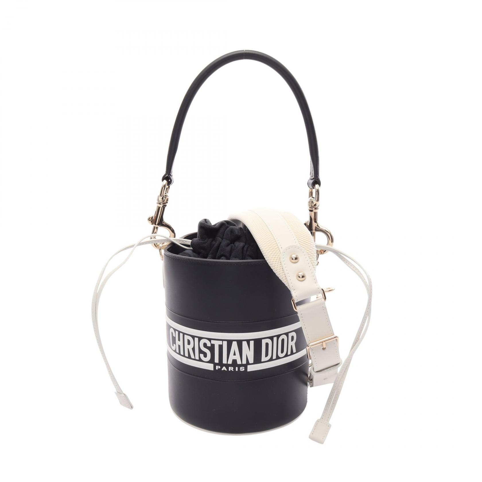 ≪5%OFFクーポン&まとめ買い10% ~7/26 9:59〆≫ディオール Dior VIBE ヴァイブ マイクロバケットバッグ 2WAY ハンドバッグ バッグ レザー レディース ネイビー系 / ホワイト系 【中古】|BRANDOFF TOKYO