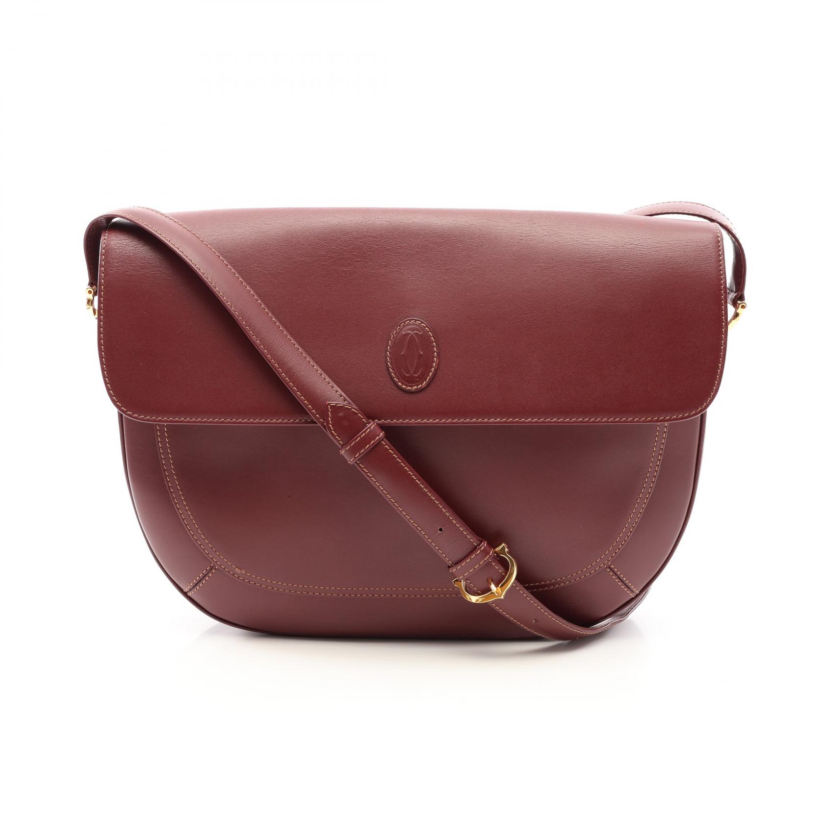 カルティエ CARTIER マストライン ショルダーバッグ バッグ レザー レディース ボルドー系 【中古】｜BRANDOFF TOKYO 44,400円