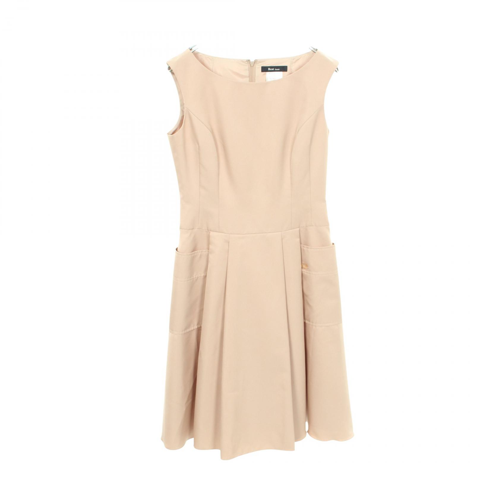 ≪5%OFFクーポン＆まとめ買い10% ～7/26 9:59〆≫ルネ Rene ノースリーブ ワンピース 衣料品 トップス ポリエステル レディース ベージュ系 【中古】｜BRANDOFF TOKYO