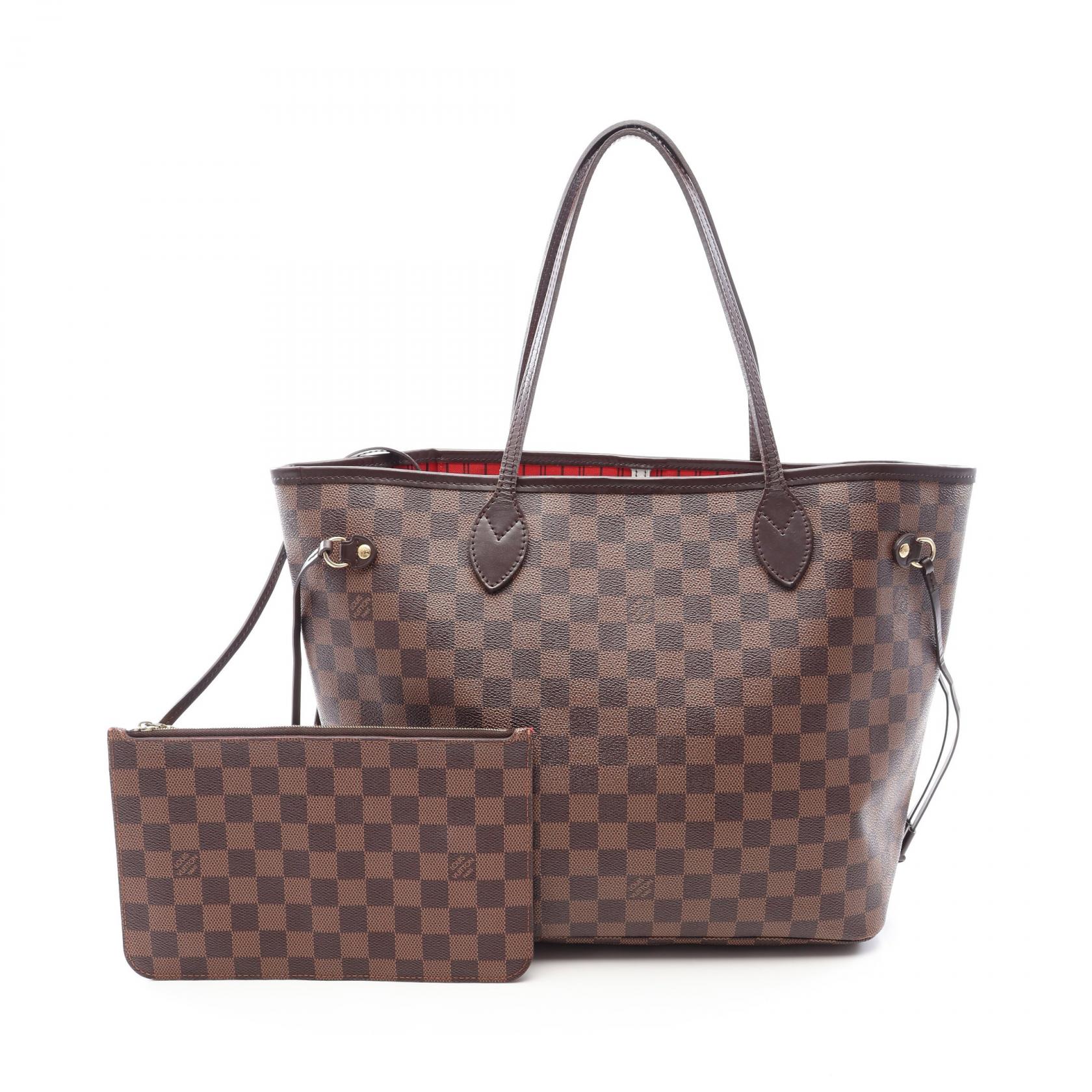 ≪5%OFFクーポン&まとめ買い10% ~7/26 9:59〆≫ルイ・ヴィトン LOUIS VUITTON ネヴァーフルMM トートバッグ バッグ PVCコーティングキャンバス レザー ダミエ レディース ブラウン系 N41358 【中古】|BRANDOFF TOKYO