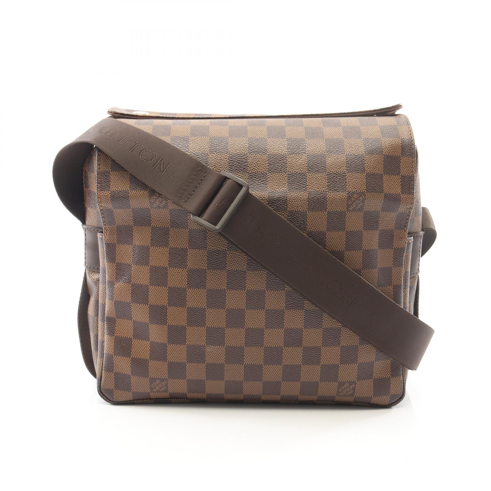≪5%OFFクーポン&まとめ買い10% ~7/26 9:59〆≫ルイ・ヴィトン LOUIS VUITTON ナヴィグリオ ダミエエベヌ ショルダーバッグ バッグ PVCコーティングキャンバス レザー メンズ レディース ブラウン系 N45255 【中古】|BRANDOFF TOKYO