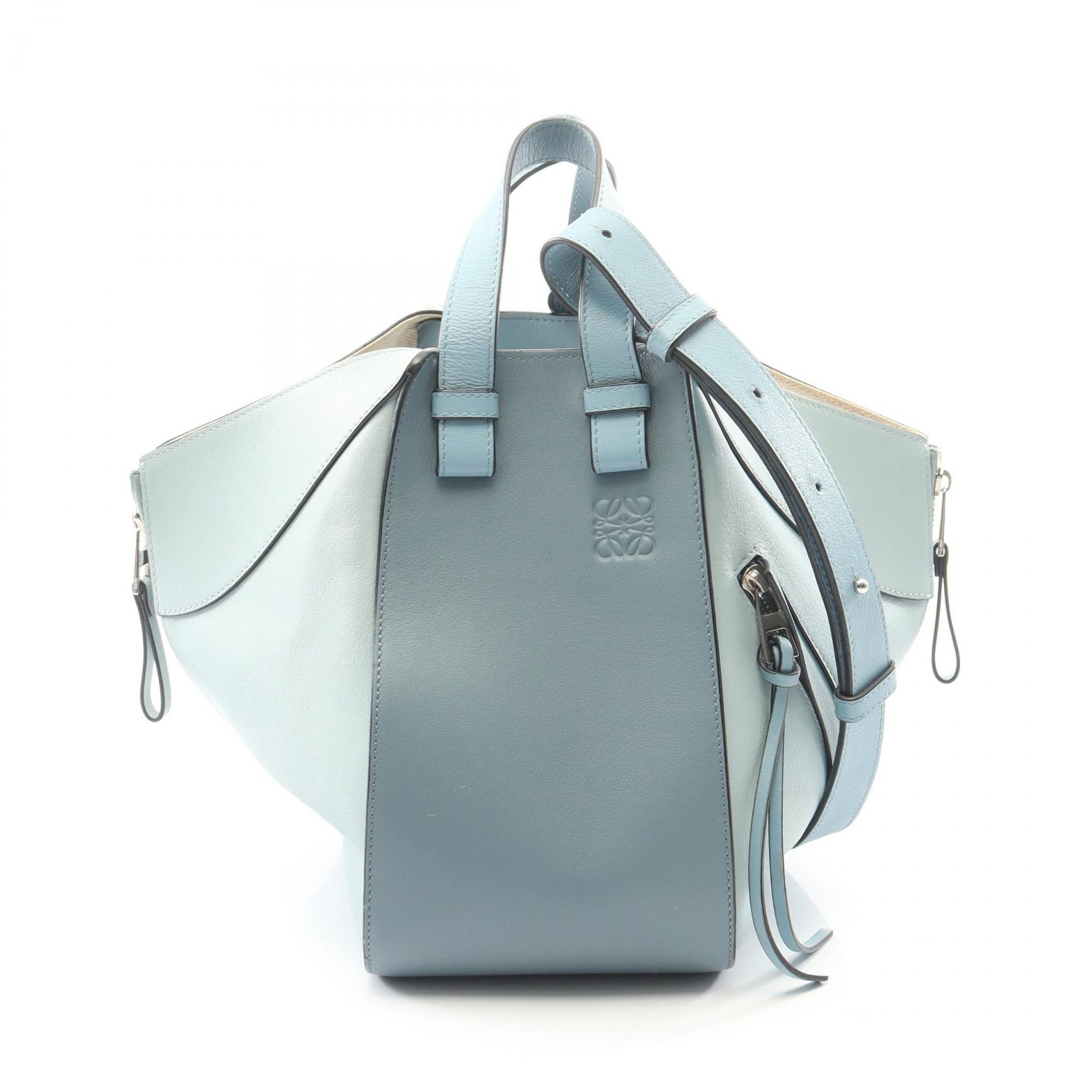 ≪5%OFFクーポン＆まとめ買い10% ～7/26 9:59〆≫ロエベ LOEWE HAMMOCK SMALL ハンモック スモール 2WAY ハンドバッグ バッグ レザー レディース ブルー系 【中古】｜BRANDOFF TOKYO