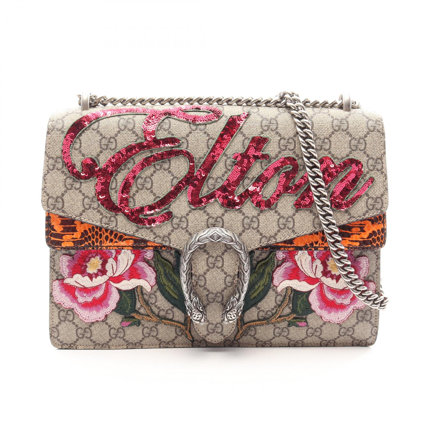≪5%OFFクーポン&まとめ買い10% ~7/26 9:59〆≫グッチ GUCCI ディオニュソス GGスプリーム ショルダーバッグ バッグ PVCコーティングキャンバス エキゾチックレザー レディース ベージュ系 / マルチカラー 471212 【中古】|BRANDOFF TOKYO