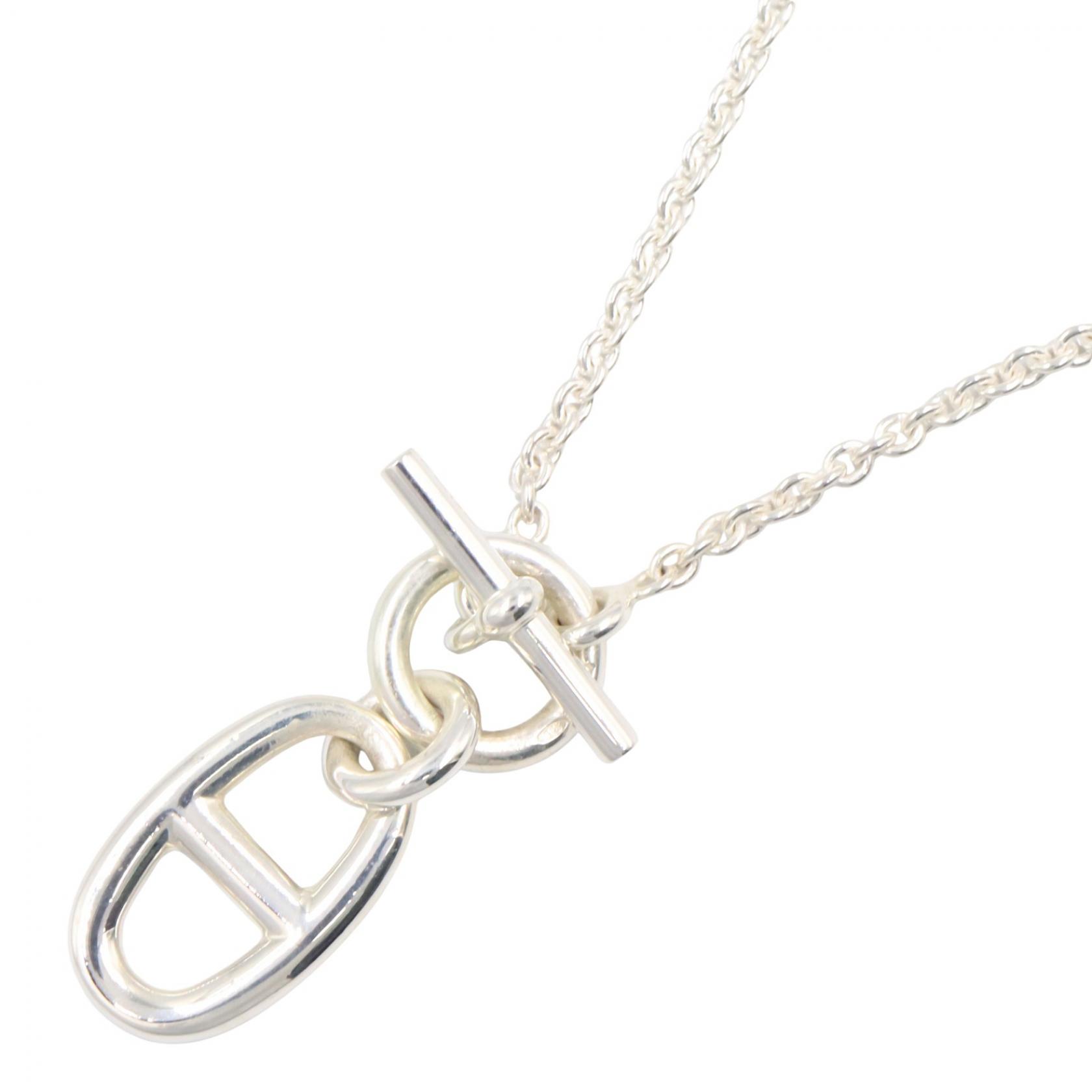 ≪5%OFFクーポン＆まとめ買い10% ～7/26 9:59〆≫エルメス HERMES シェーヌダンクル アミュレット ネックレス ネックレス ジュエリー シルバー925 レディース シルバー系 【中古】｜BRANDOFF TOKYO