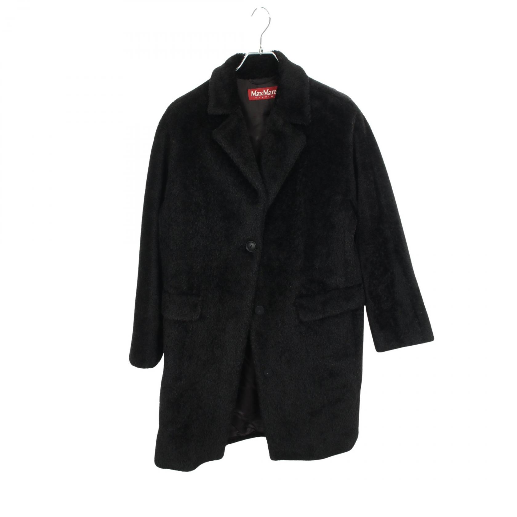 ≪5%OFFクーポン&まとめ買い10% ~7/26 9:59〆≫マックスマーラステュディオ Max Mara Studio ファー 衣料品 アウター ウール アルパカ レディース ブラック系 60861153 【中古】|BRANDOFF TOKYO
