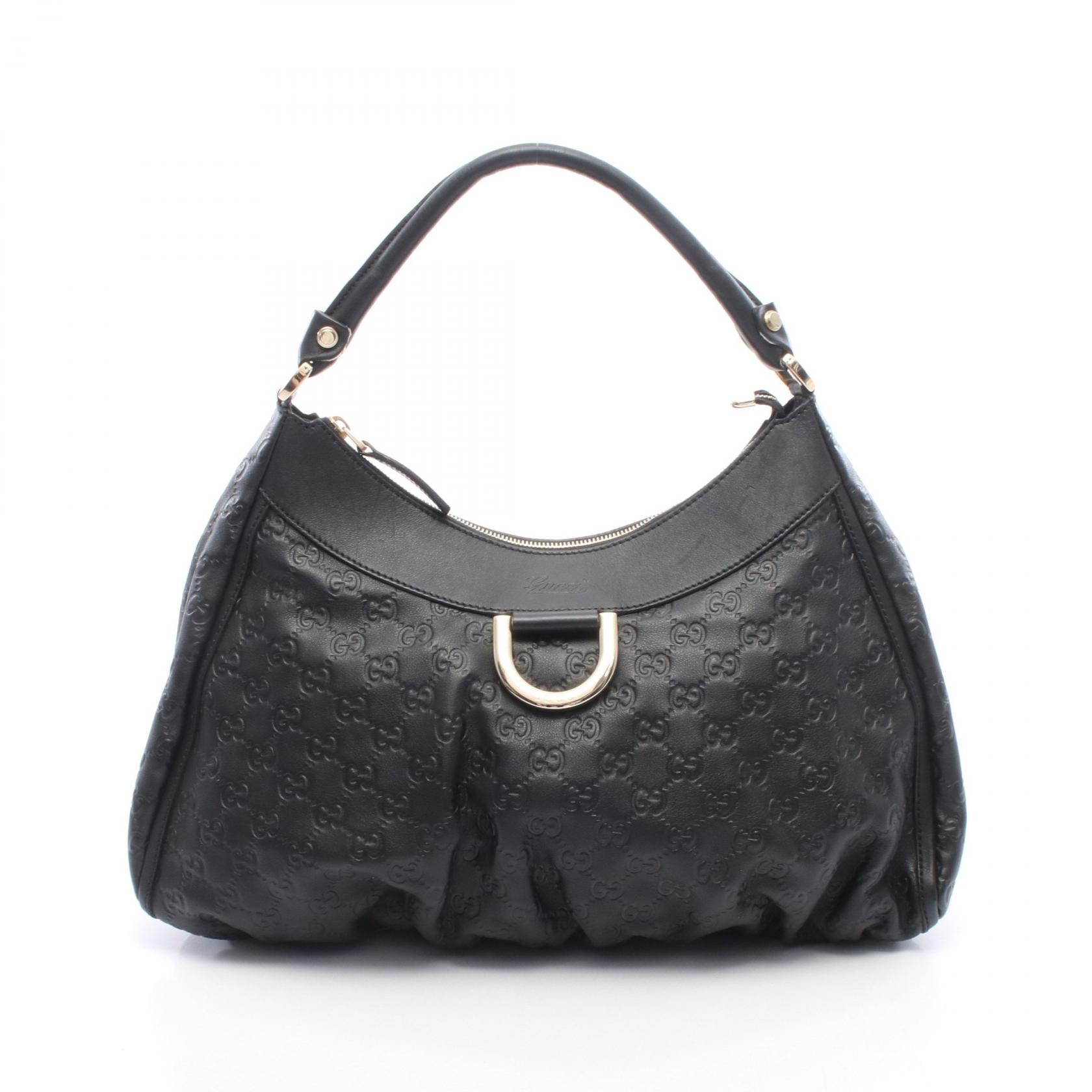 ≪5%OFFクーポン＆まとめ買い10% ～7/26 9:59〆≫グッチ GUCCI アビー グッチシマ ショルダーバッグ バッグ レザー レディース ブラック系 189833 【中古】｜BRANDOFF TOKYO