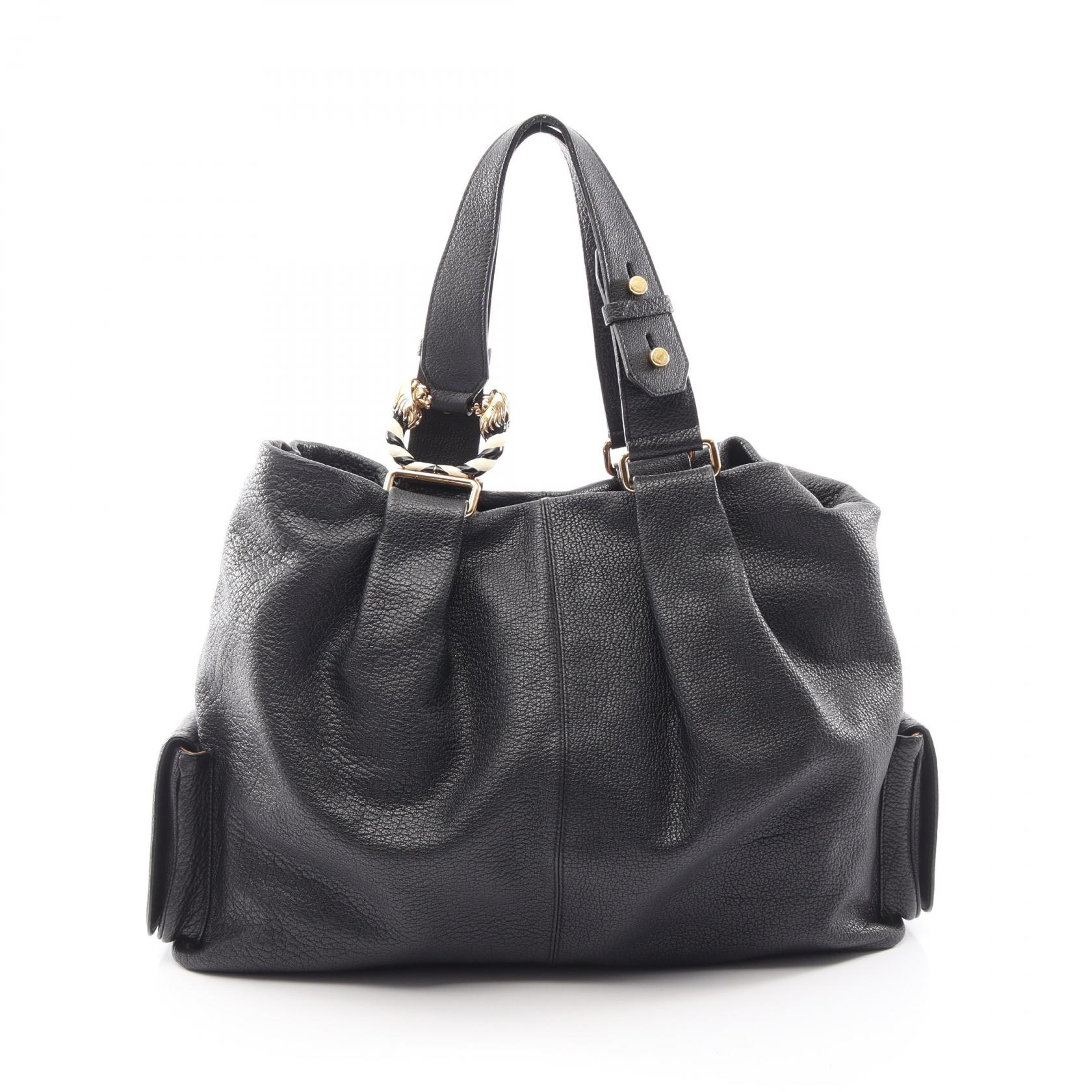 ブルガリ BVLGARI レオーニ トートバッグ バッグ レザー レディース ブラック系 【中古】｜BRANDOFF TOKYO