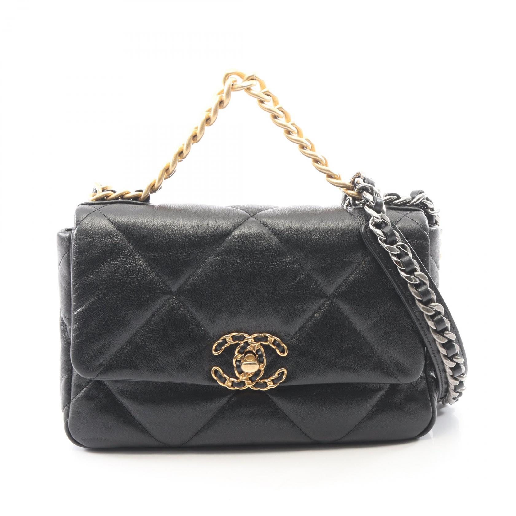 ≪5%OFFクーポン＆まとめ買い10% ～7/26 9:59〆≫シャネル CHANEL 19 ディズヌフ マトラッセ ショルダーバッグ バッグ レザー レディース ブラック系 AS1160 【中古】｜BRANDOFF TOKYO